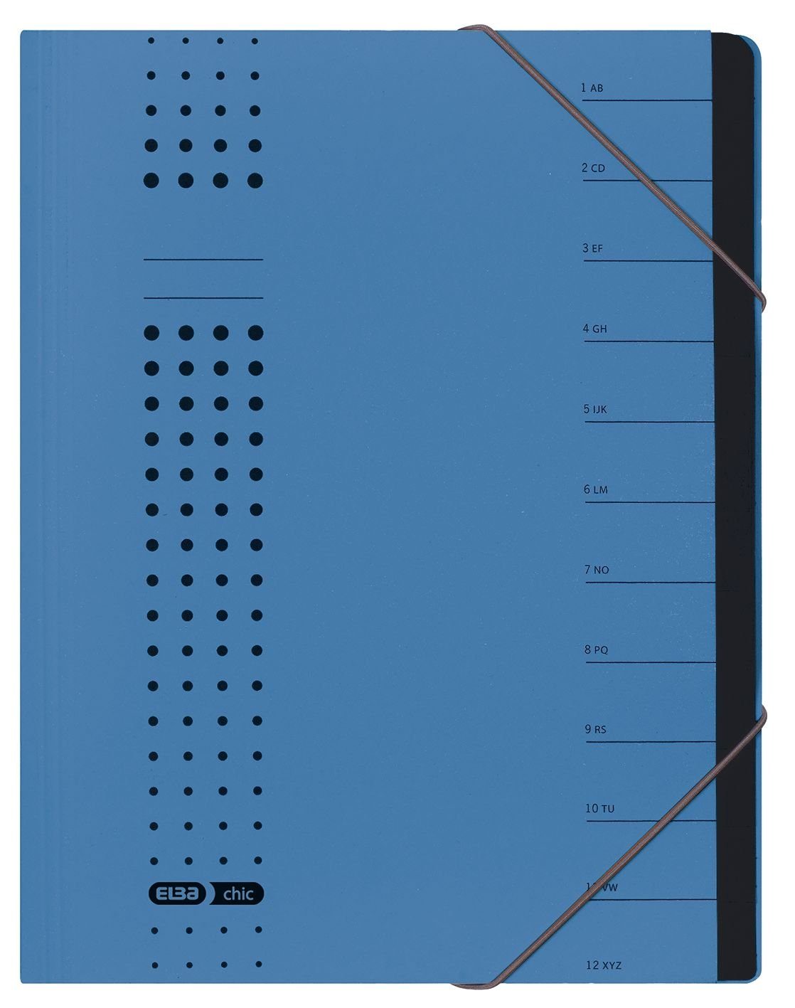 A4, ELBA mit Schreibmappe 12 chic-Ordnungsmappe, blau, ELBA Fächern, Karton