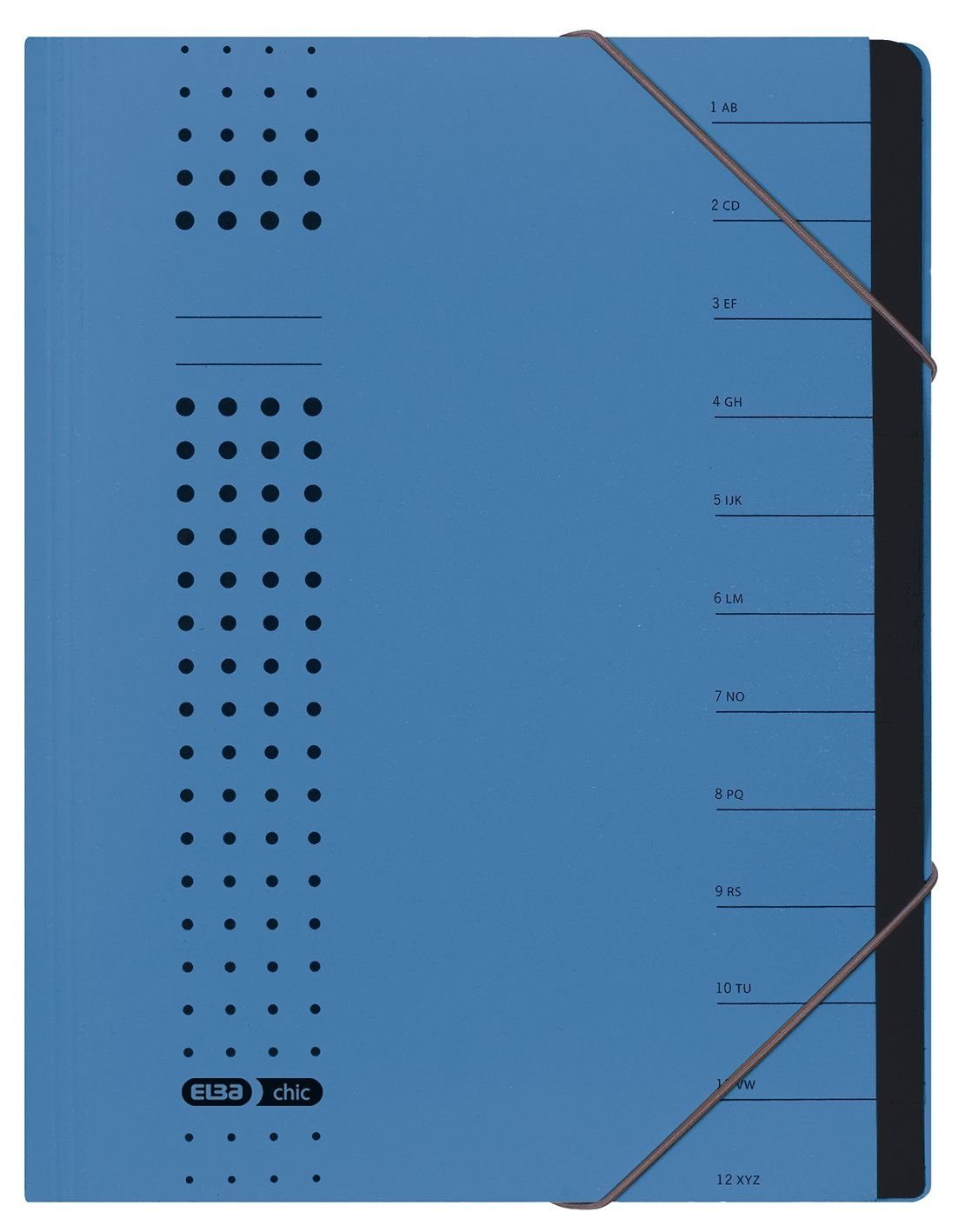 ELBA Fächermappe Ordnungsmappe chic - 12 Fächer, A4, Karton (RC), 450 g/qm, blau