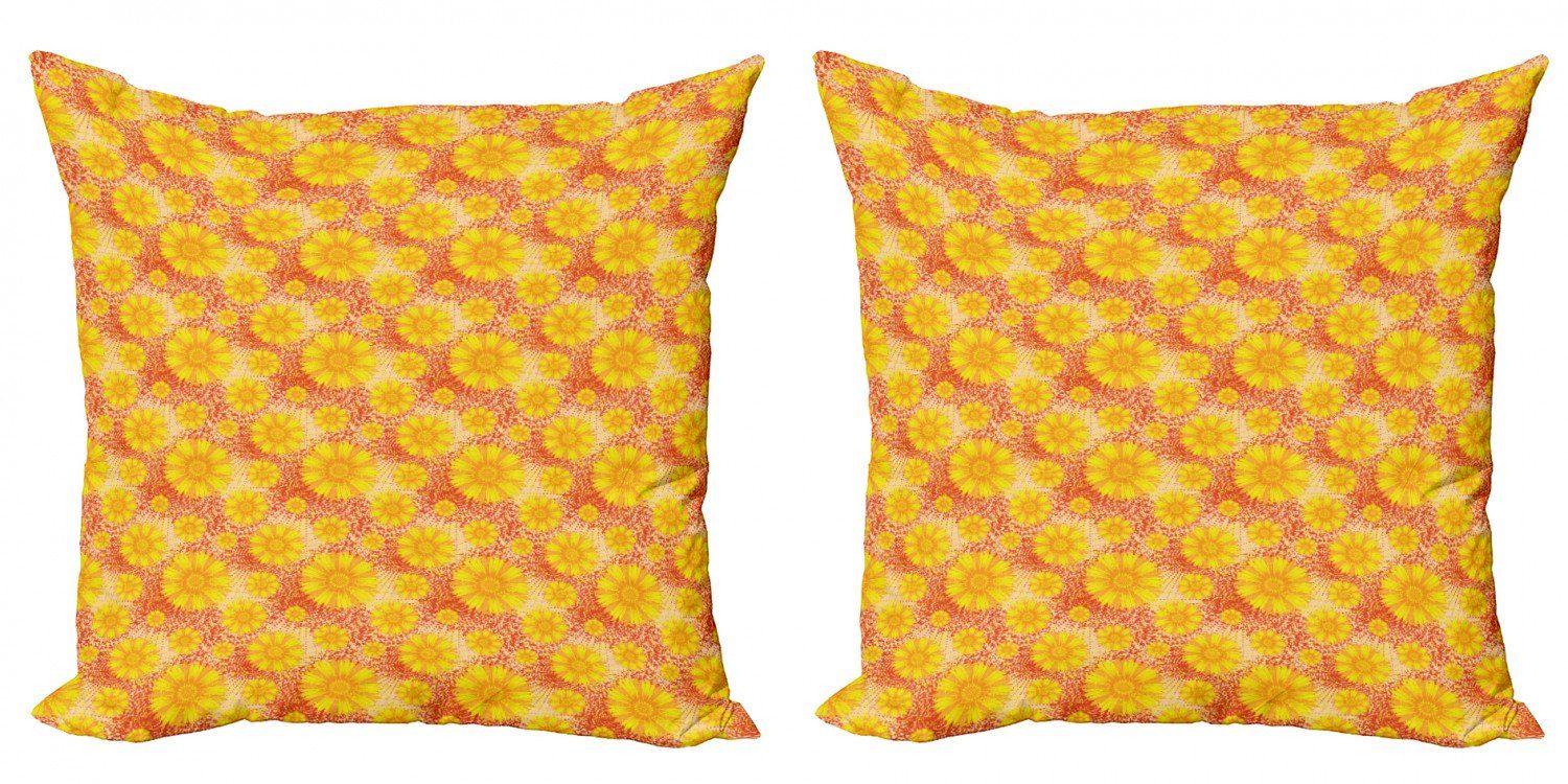 Kissenbezüge Modern Accent Doppelseitiger Digitaldruck, Abakuhaus (2 Stück), Blumen Retro Stil Blumen Top View