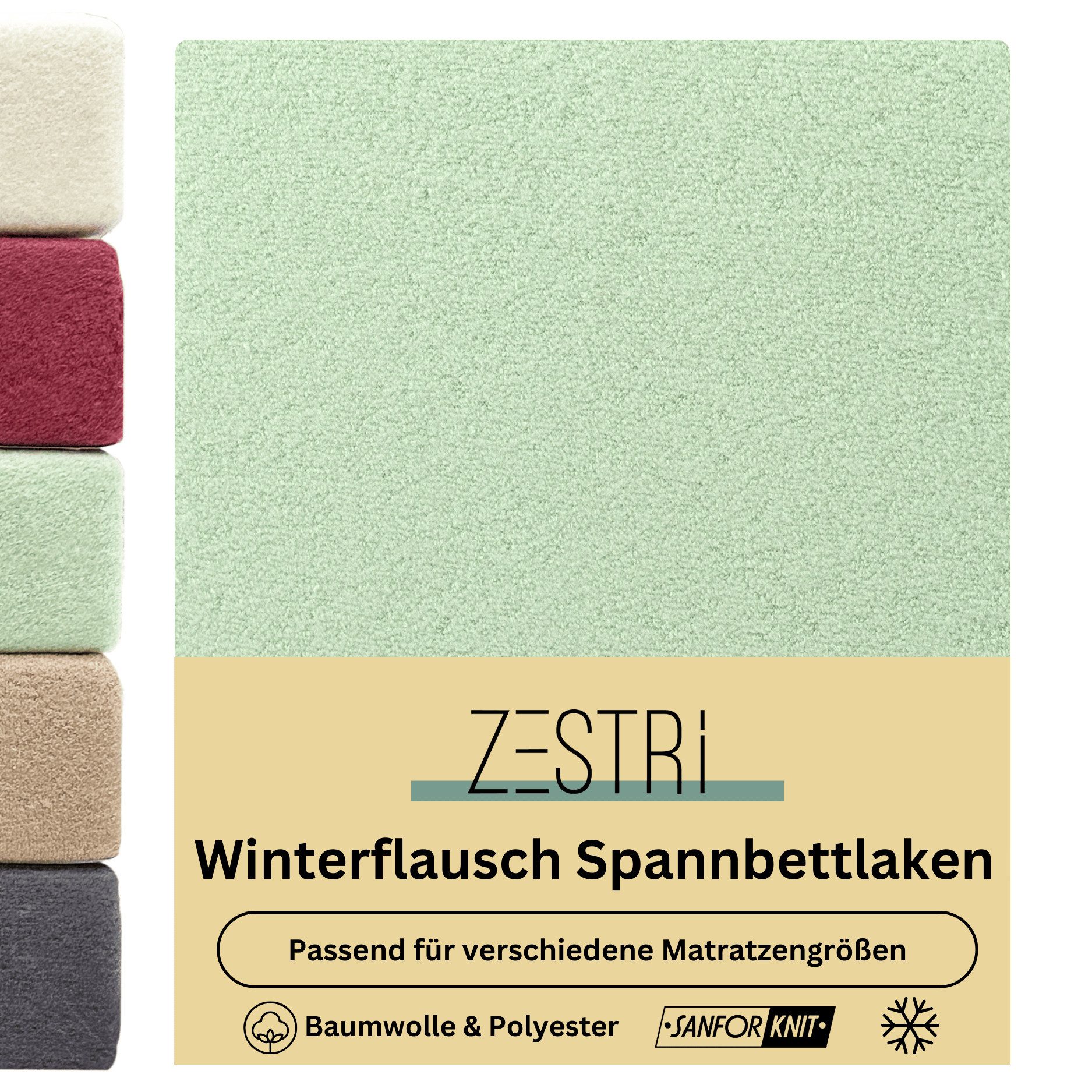 Zestri Spannbettlaken Winterflausch Bettlaken, kuschlig & weich, bis 40 cm günstig online kaufen
