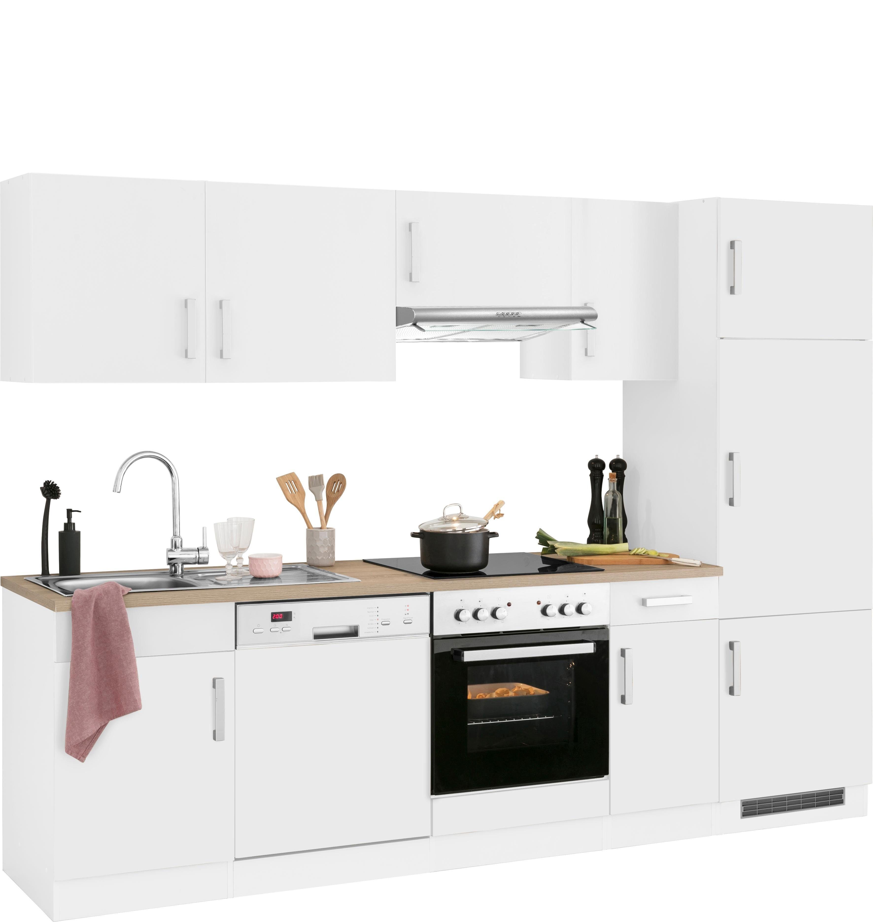 KOCHSTATION Küchenzeile KS-Gera, Breite 270 cm, wahlweise mit E-Geräten, mit Arbeitsplatte