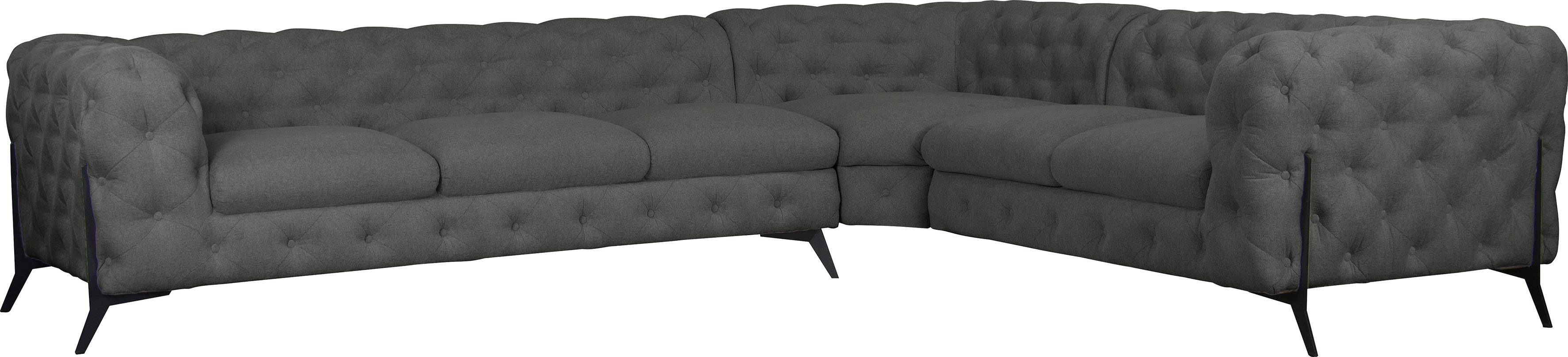 Leonique Chesterfield-Sofa Amaury L-Form, großes Ecksofa, günstig online kaufen