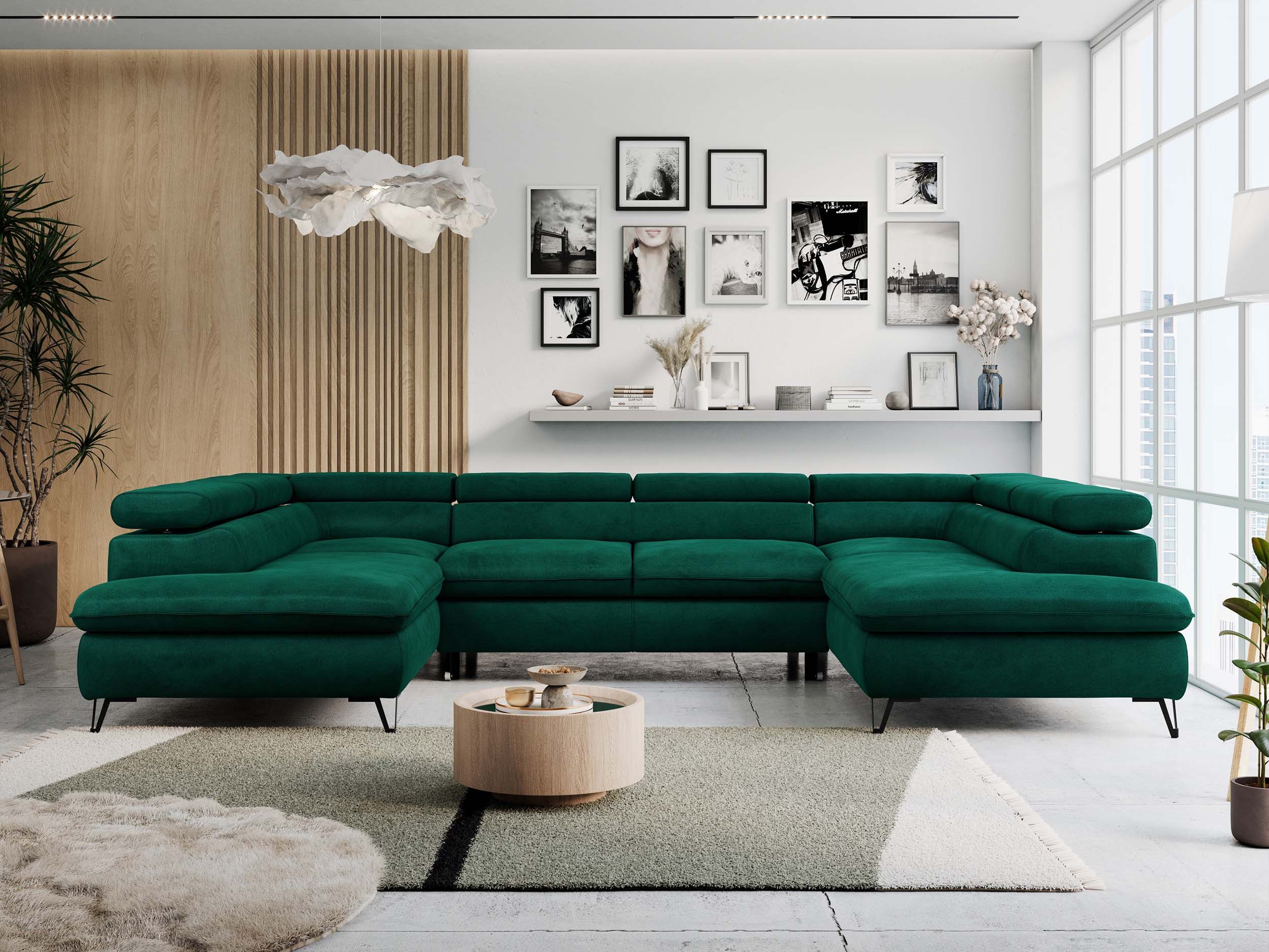 MKS MÖBEL Ecksofa PETER U, Set, Ecksofa U-Form, Wellenfedern, HR35-Schaum, günstig online kaufen