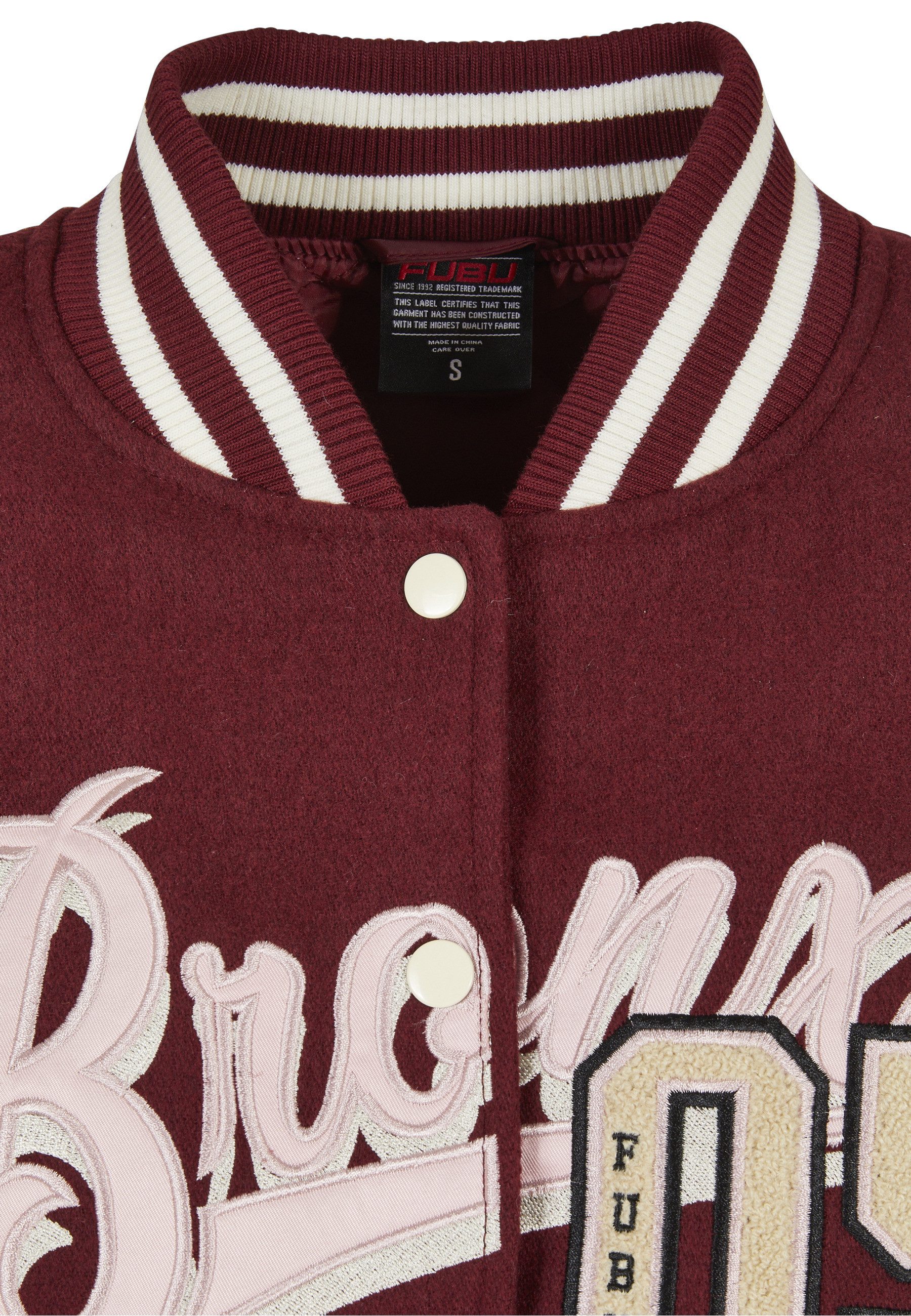 Fubu Collegejacke Fubu Damen FW224-006-1 City 05 Varsity Jacket bordeaux/offwhite (1-St)