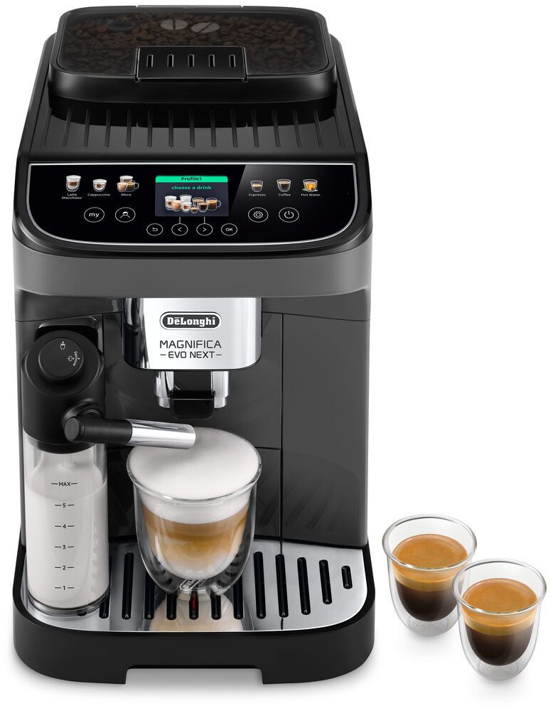 De'Longhi Kaffeevollautomat Magnifica Evo Next ECAM310.60.GB, Barista-Genuss per Touch, grau, MyLatteFunktion, 3 Benutzerprofile, LatteCrema Milchsystem, 10 Rezepte