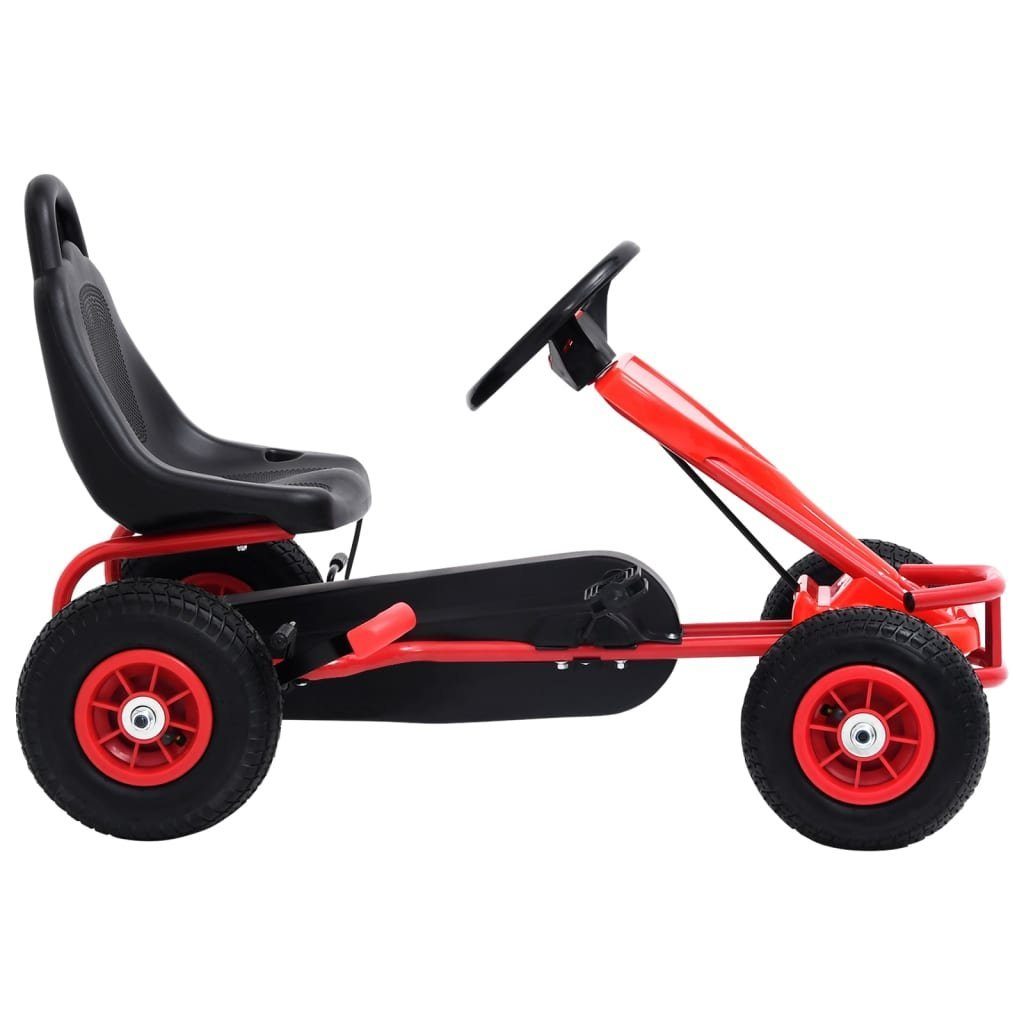 vidaXL Tretfahrzeug Tretfahrzeug Kinderfahrzeug Pedal Luftreifen Rot Go-Kart mit Trampelauto R