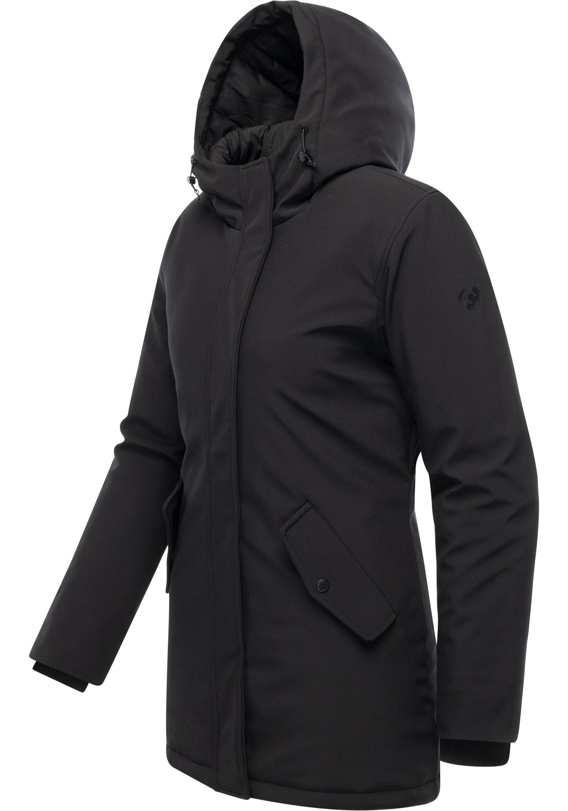 Ragwear Softshellmantel Navanuti Wasserdichter Wintermantel mit Kapuze