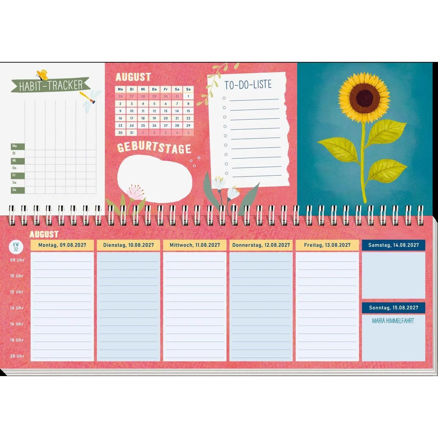 groh Verlag Terminkalender Tischkalender 2027 quer: Lebe wild und voller Wunder