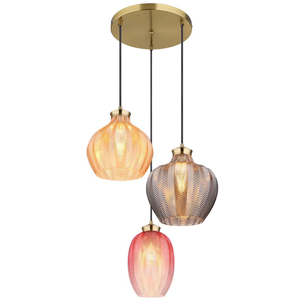 GLOBO LIGHTING Hängeleuchte, Leuchtmittel nicht inklusive, Pendelleuchte Hängelampe Deckenleuchte Esszimmerlampe Metall Gold