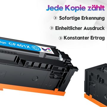 MOOHO Tonerkartusche 4er-Pack Ersatz für HP 201X CF400X, (Schwarz Cyan Gelb Magenta), Color Laserjet Pro MFP M277dw M277n M274n M277 M252dw M252n