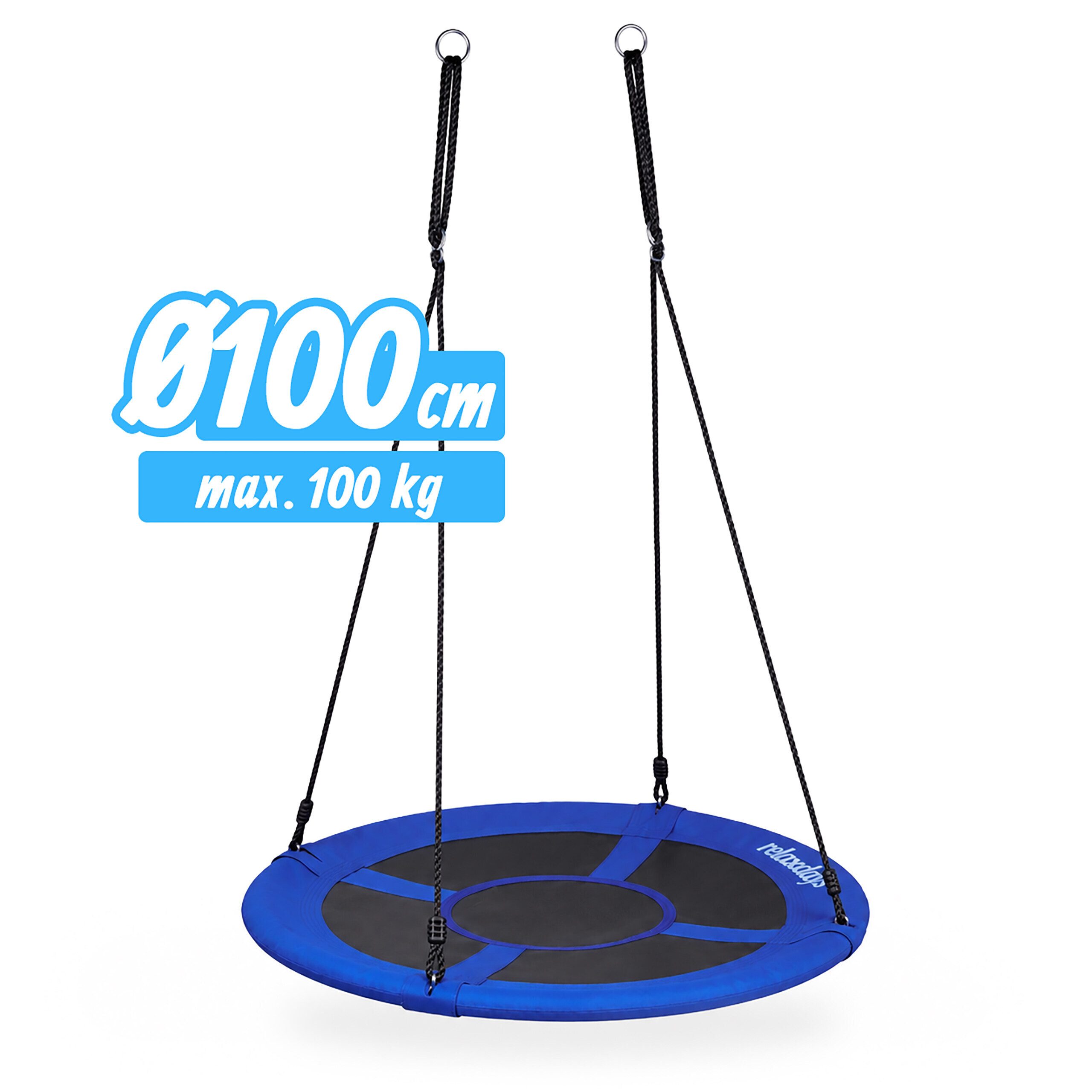 relaxdays Nestschaukel rund mit geschlossenem Sitz, (4-tlg), 100 cm