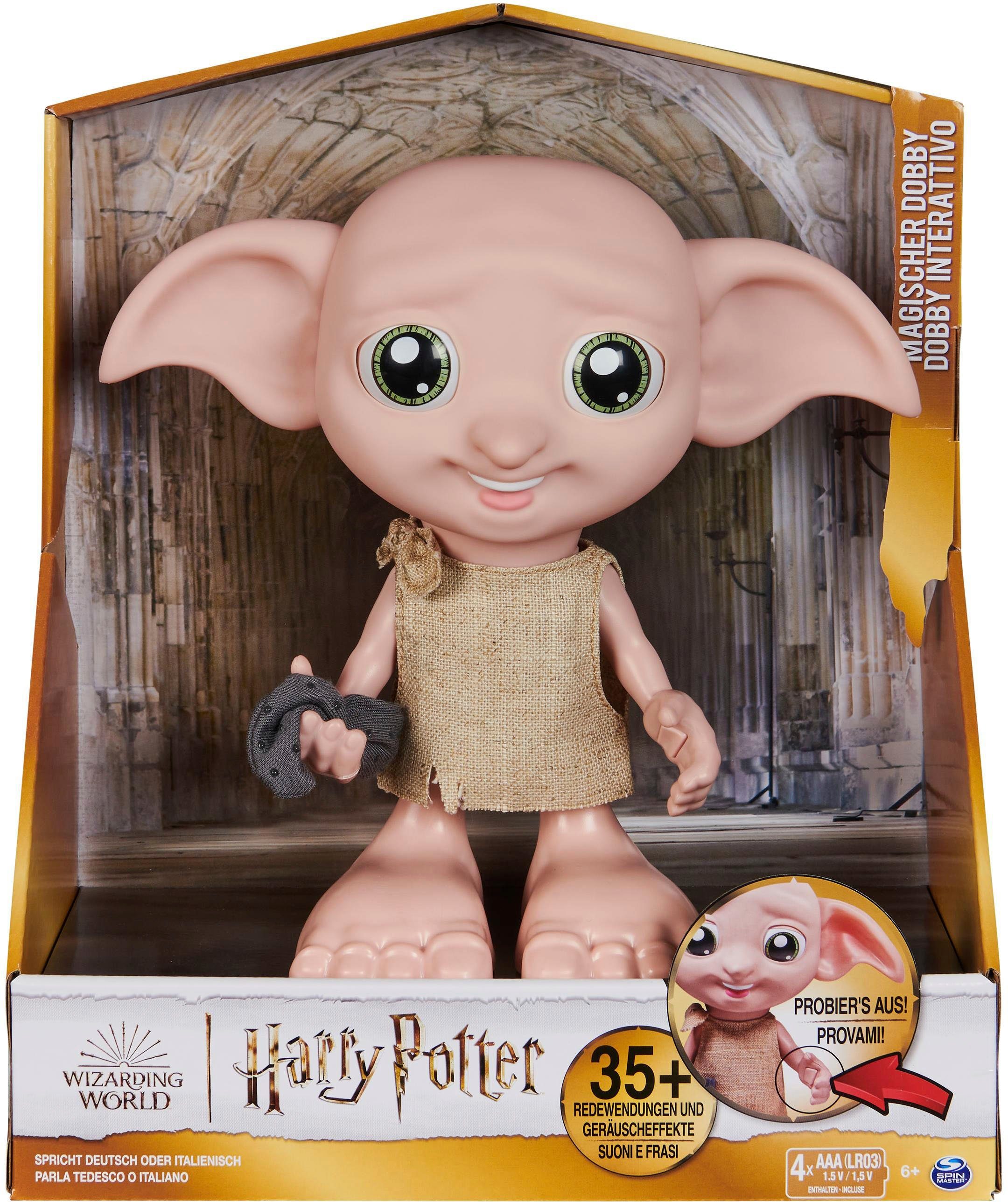 Spin Master Spielfigur Wizarding World - Dobby - Interaktiver Hauself (zweisprachig DE+IT), mit Geräuschen und Bewegungen