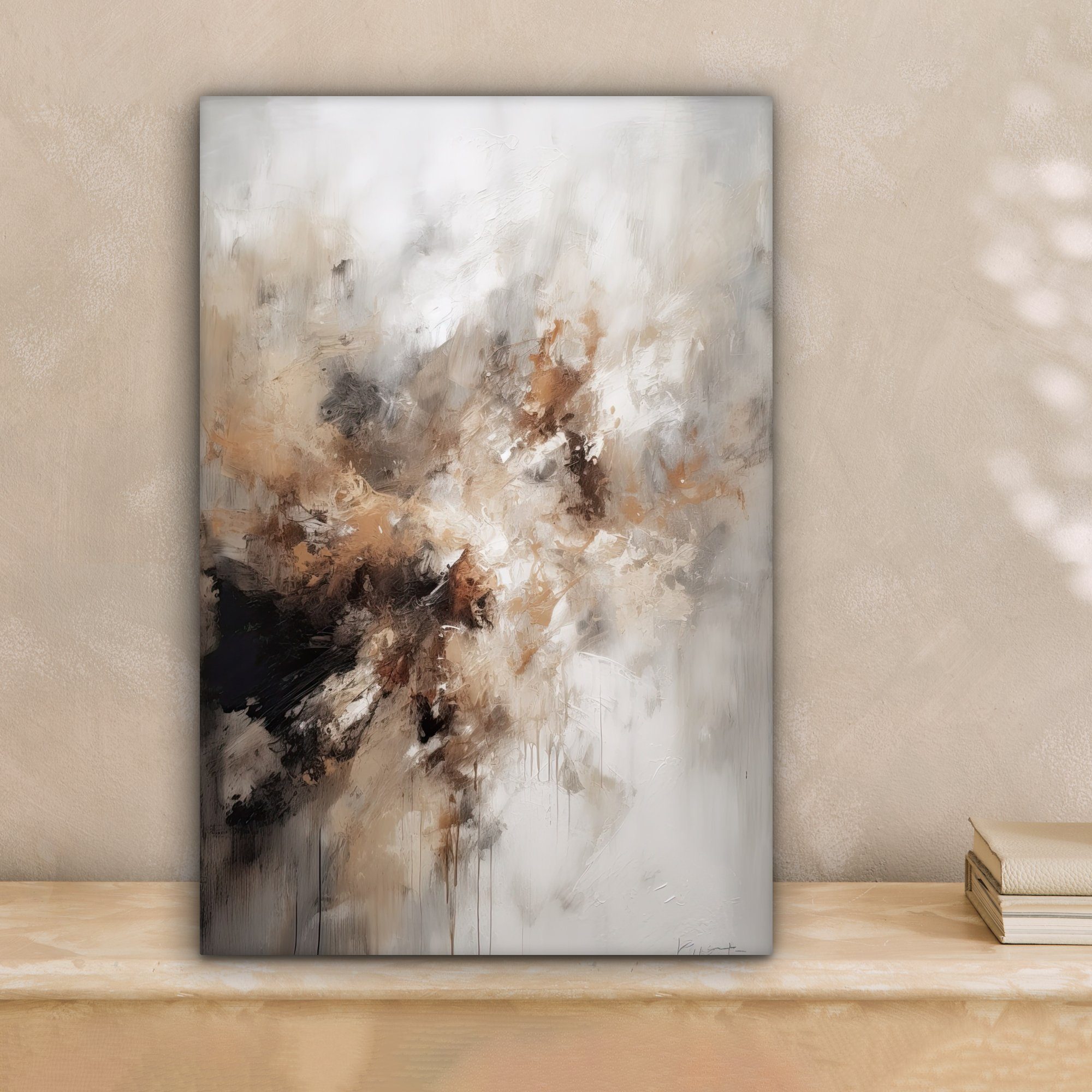 OneMillionCanvasses® Leinwandbild Farbe - Abstrakt - Beige - Kunst, Fotodru günstig online kaufen