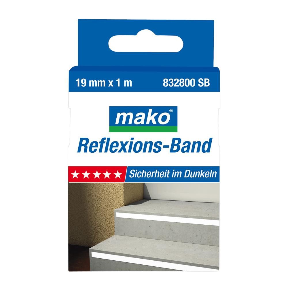 mako Reflektor-Aufkleber Reflexions-Band, für mehr Sicherheit, selbstklebend, 19 mm x 1 m