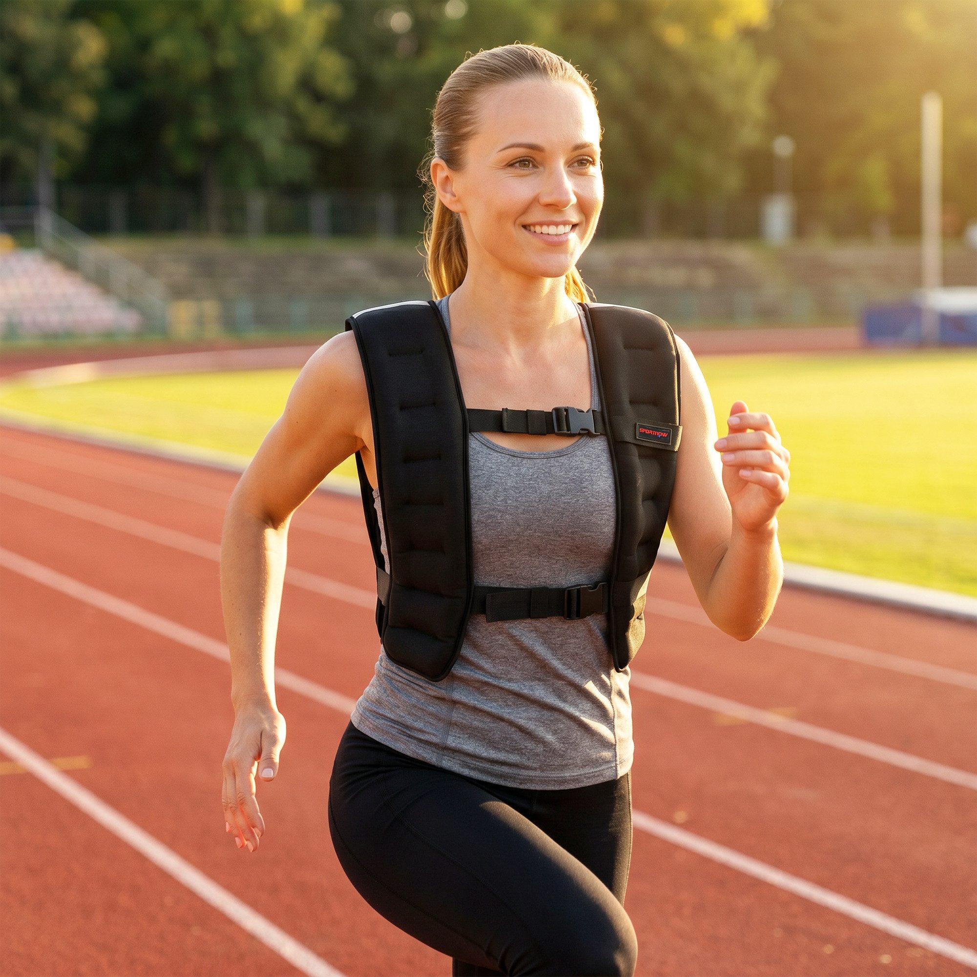 SPORTNOW Gewichtsweste 10 KG Trainingsweste mit Reflektierenden Streifen verstellbaren Gurten, (Set, 1-tlg., mit Reflektionsstreifen), für Muskelaufbau Krafttraining, Laufen, Fitness, Cross Training
