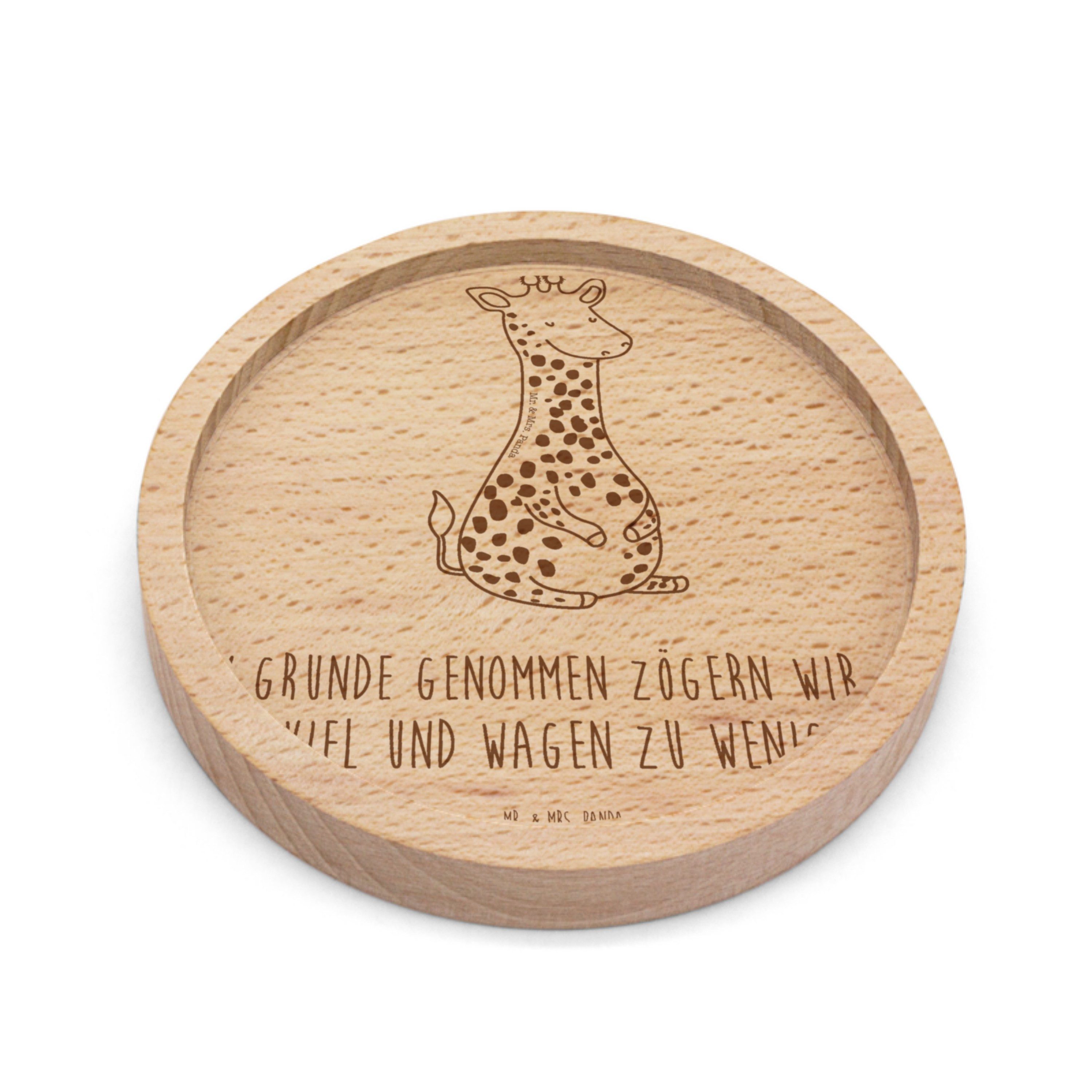Getränkeuntersetzer Giraffe Zufrieden, Untersetzer Holz, Transparent, Afrika, Bierdeckel