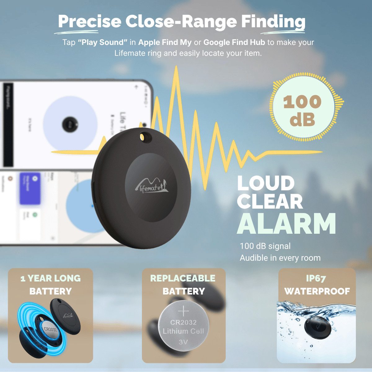 Lifemate Bluetooth-Tracker (Plastik Schwarz)