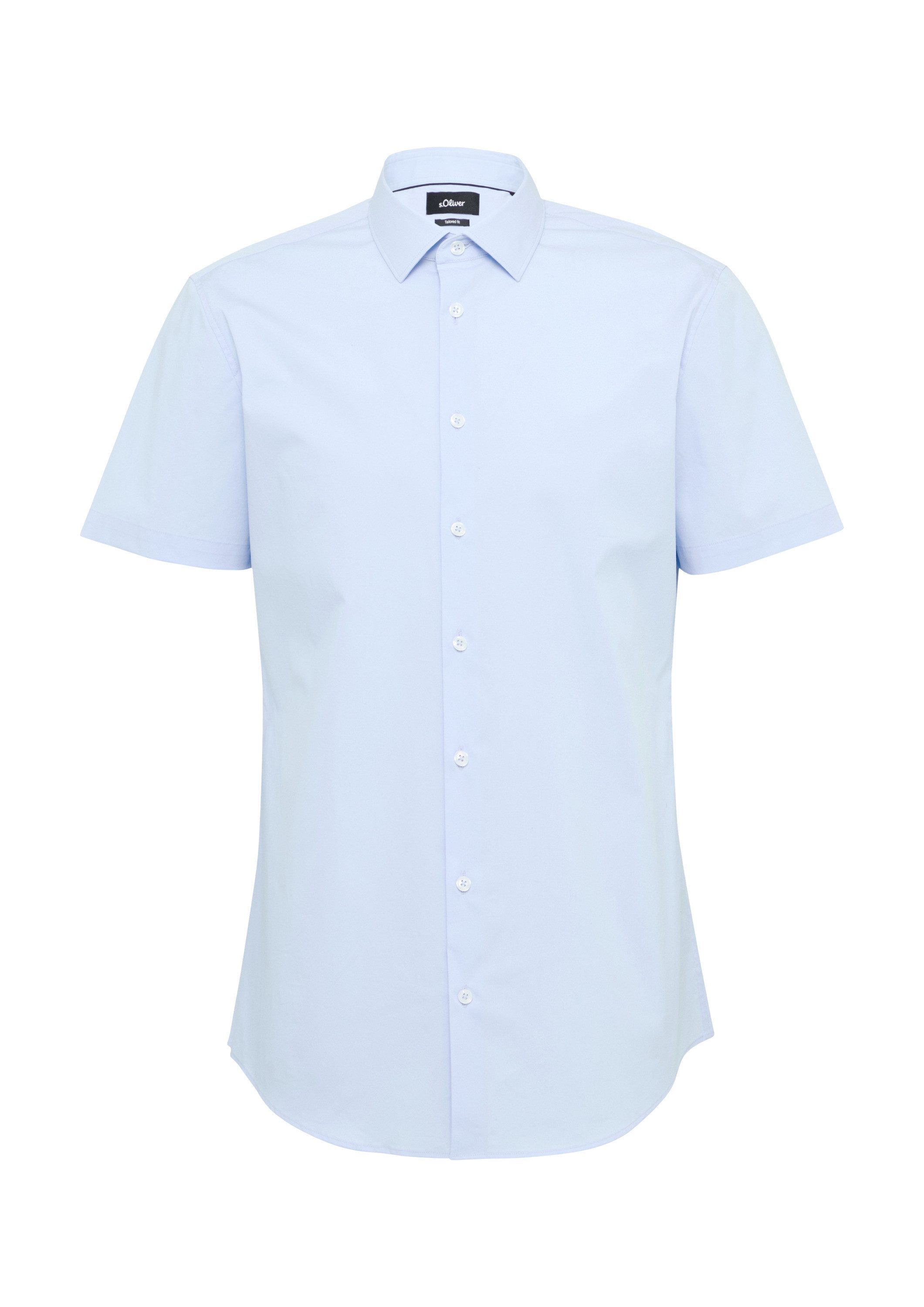 s.Oliver Kurzarmhemd Hemd Tailored Fit: Feines Kurzarm-Hemd aus hochwertigem Baumwollstretch