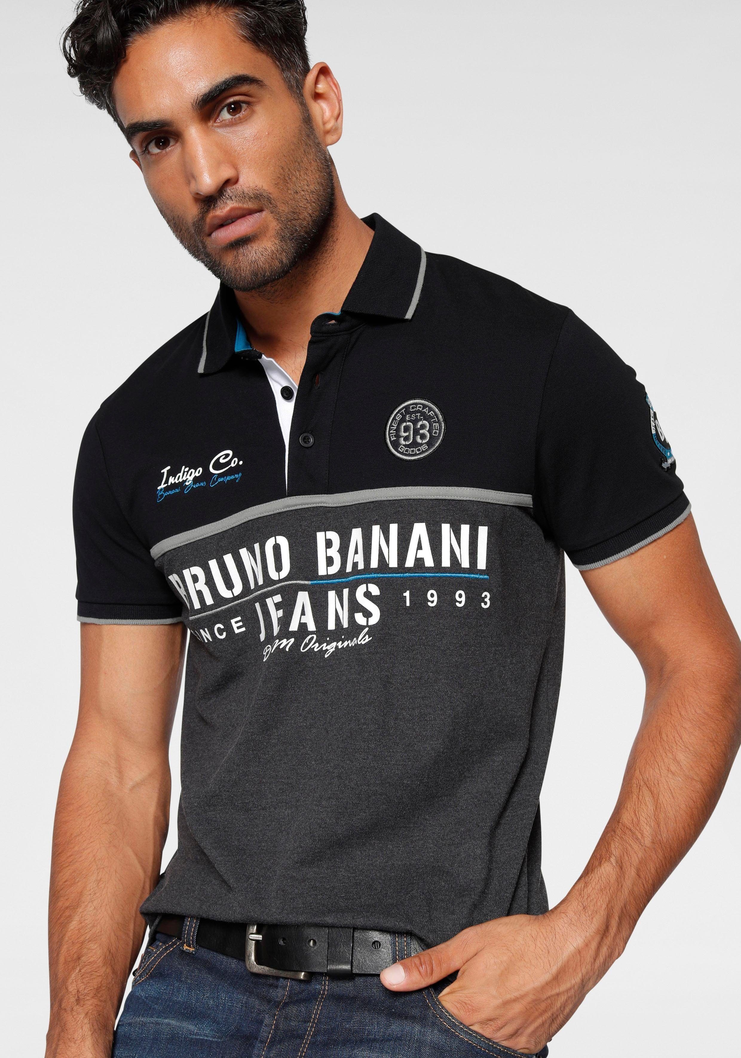 Bruno Banani Poloshirt Piqué anthrazit-schwarz