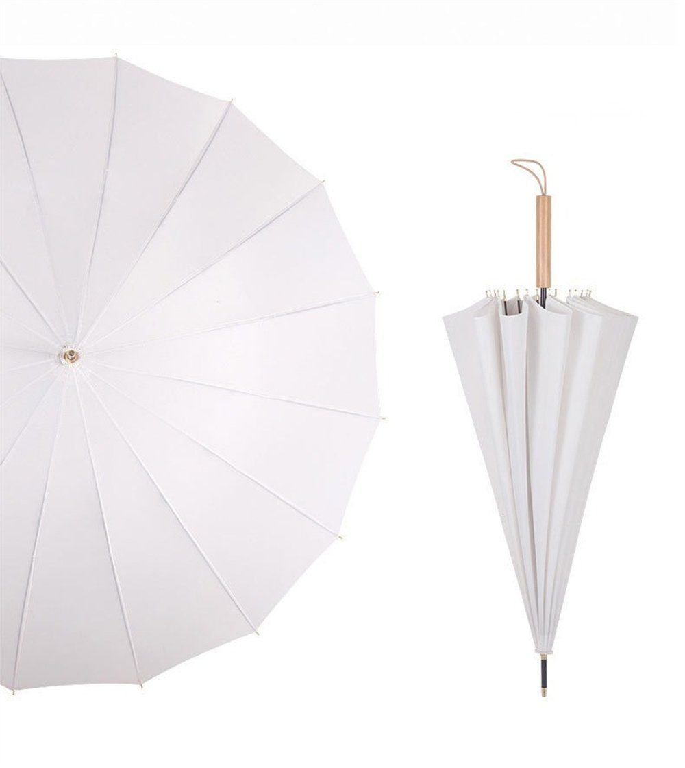 Schirmaufsatz überdimensionaler Weiß Rouemi Stockregenschirm,Vollautomatischer Stockregenschirm