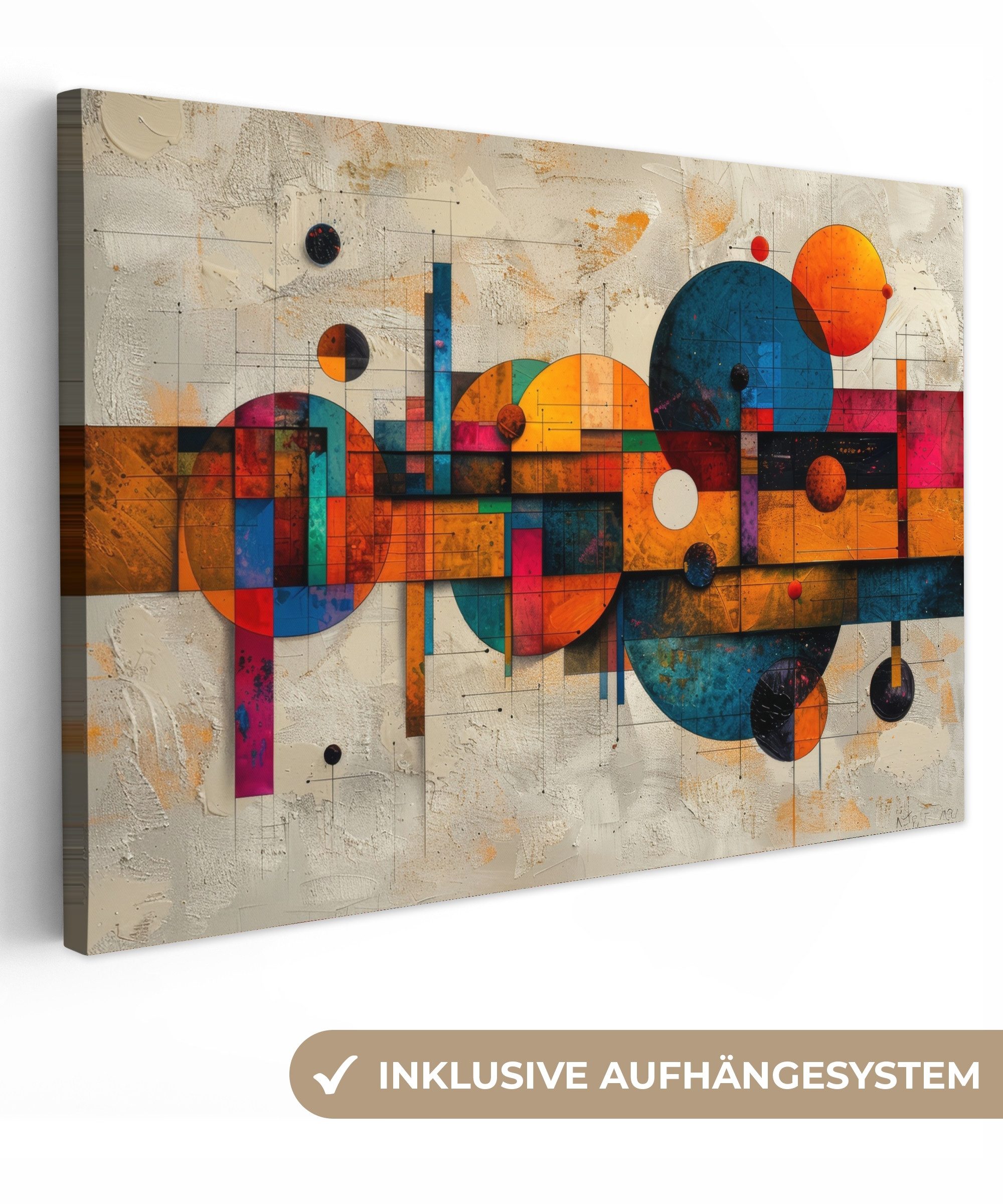Leinwandbild Kunst - Bunt - Modern - Formen