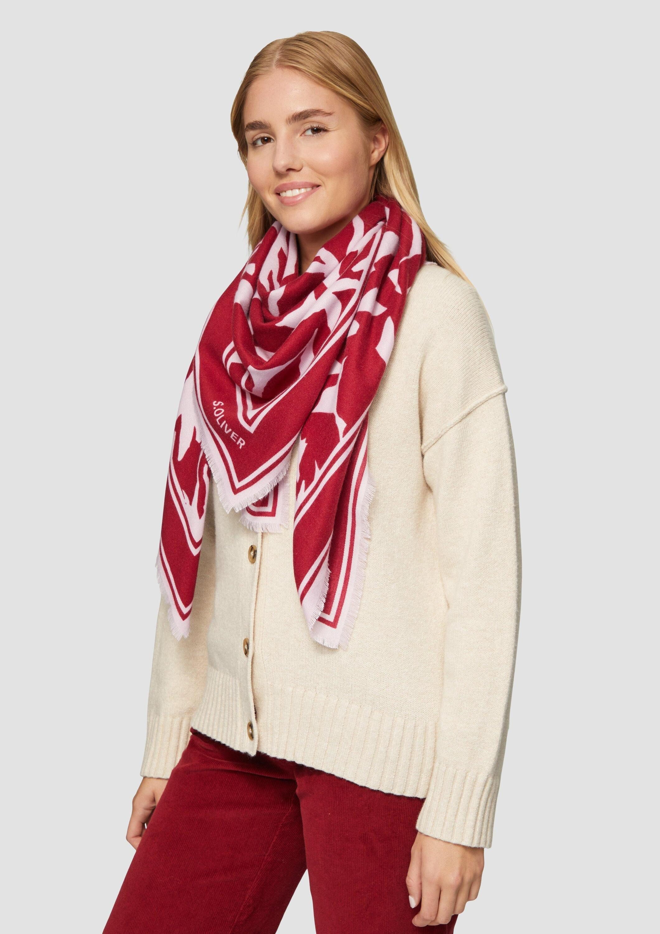 s.Oliver Schal Tuch, Tuch mit All-over-Print günstig online kaufen