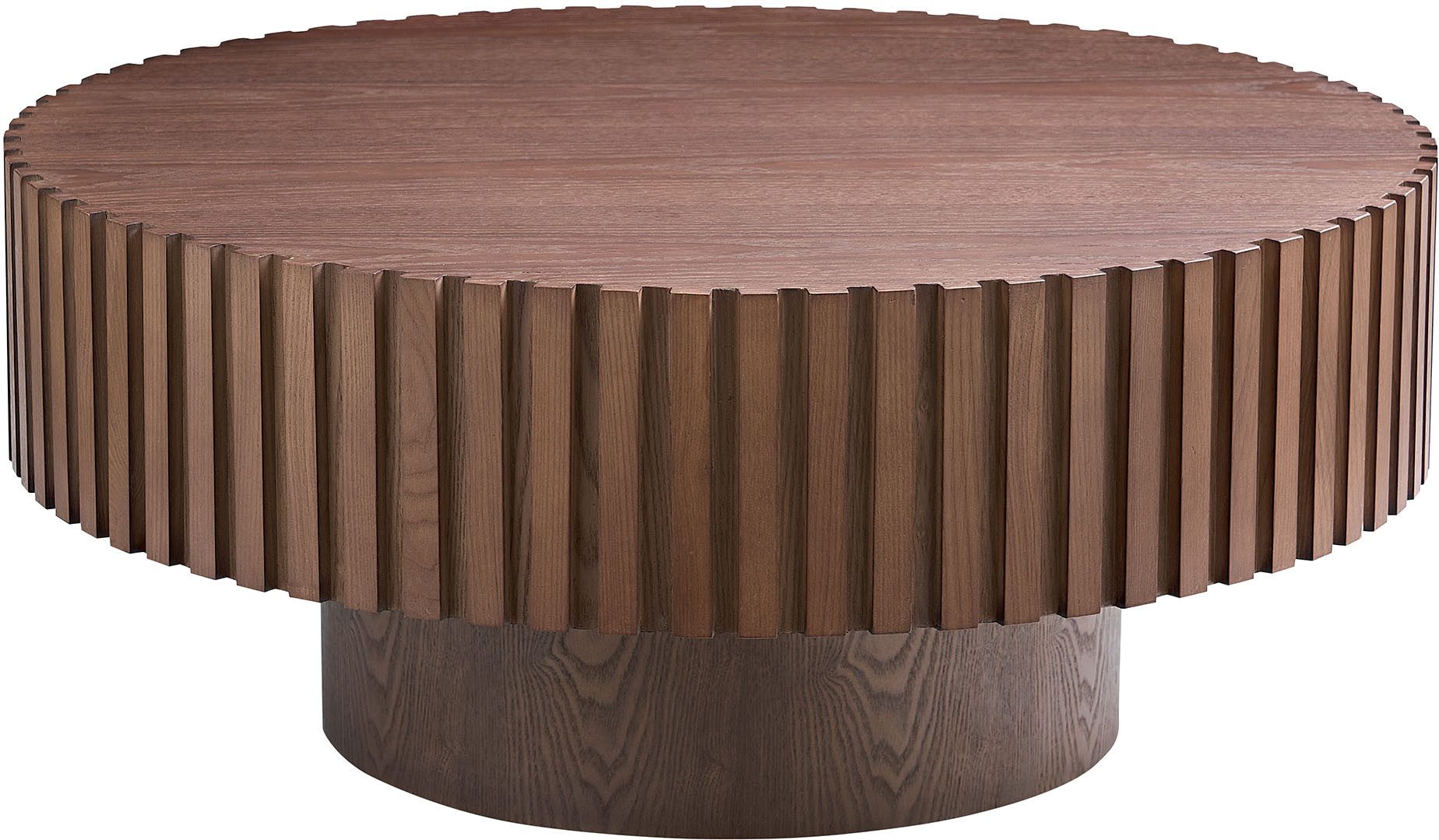 SalesFever Couchtisch rund mit Massivholz-Lamellen Ø 80 cm (1-St), Moderner günstig online kaufen