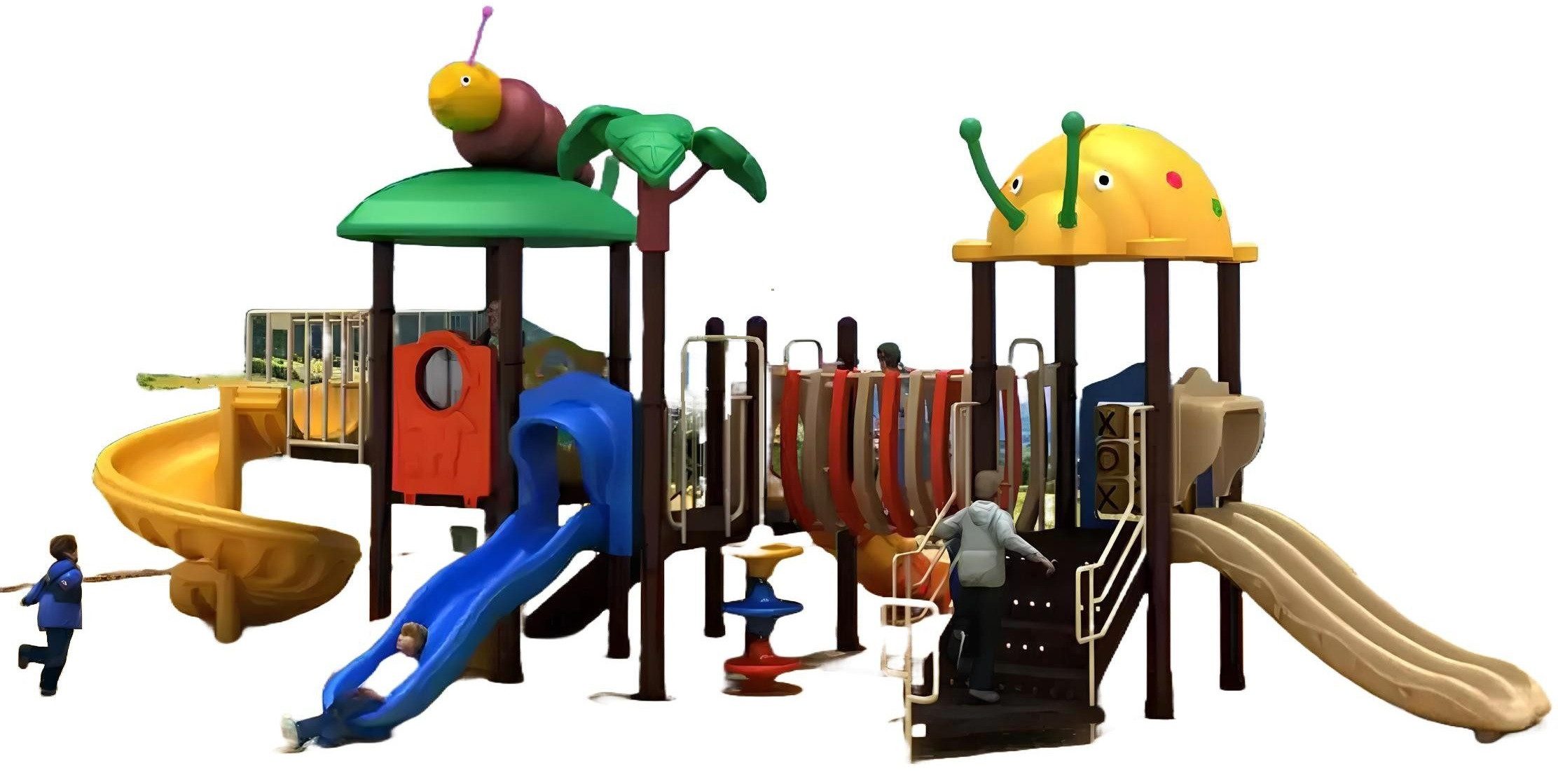 Xlmoebel Spielturm Kunststoff Spielhaus mit Rutsche und Kletterwand für den Garten, Hergestellt in Europa