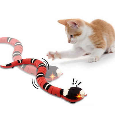 Rutaqian Tier-Beschäftigungsspielzeug Katzenspielzeug Schlange, für Katzen Haustier Streich-Requisiten