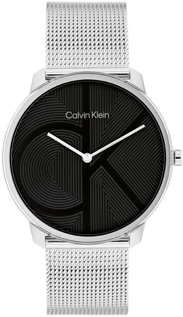 Calvin Klein Quarzuhr CK ICONIC 40 mm 25300012, Armbanduhr, Damenuhr, Herrenuhr, Edelstahlarmband, analog