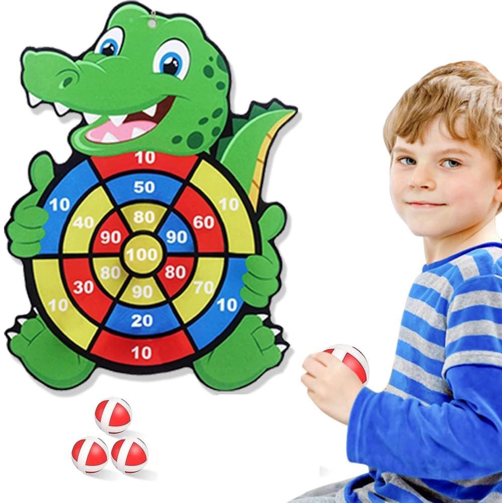 Dartscheibe Kinder-Dartspiel mit Klettbällen Wurfspiel Dartscheibe 3 Bälle DE.