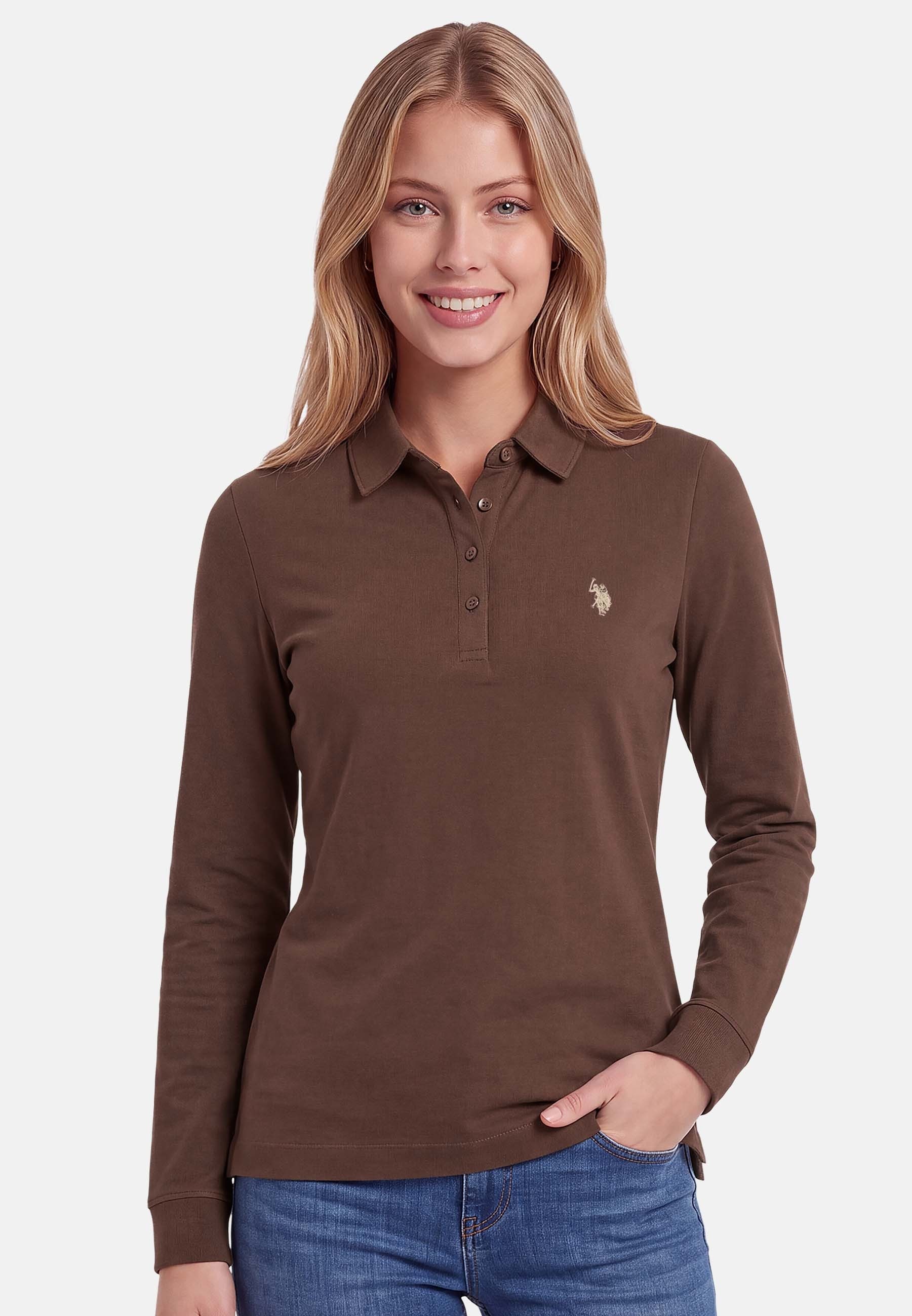 U.S. Polo Assn. Poloshirt USLillyy – Damen Poloshirt Longsleeve mit Knopfleiste