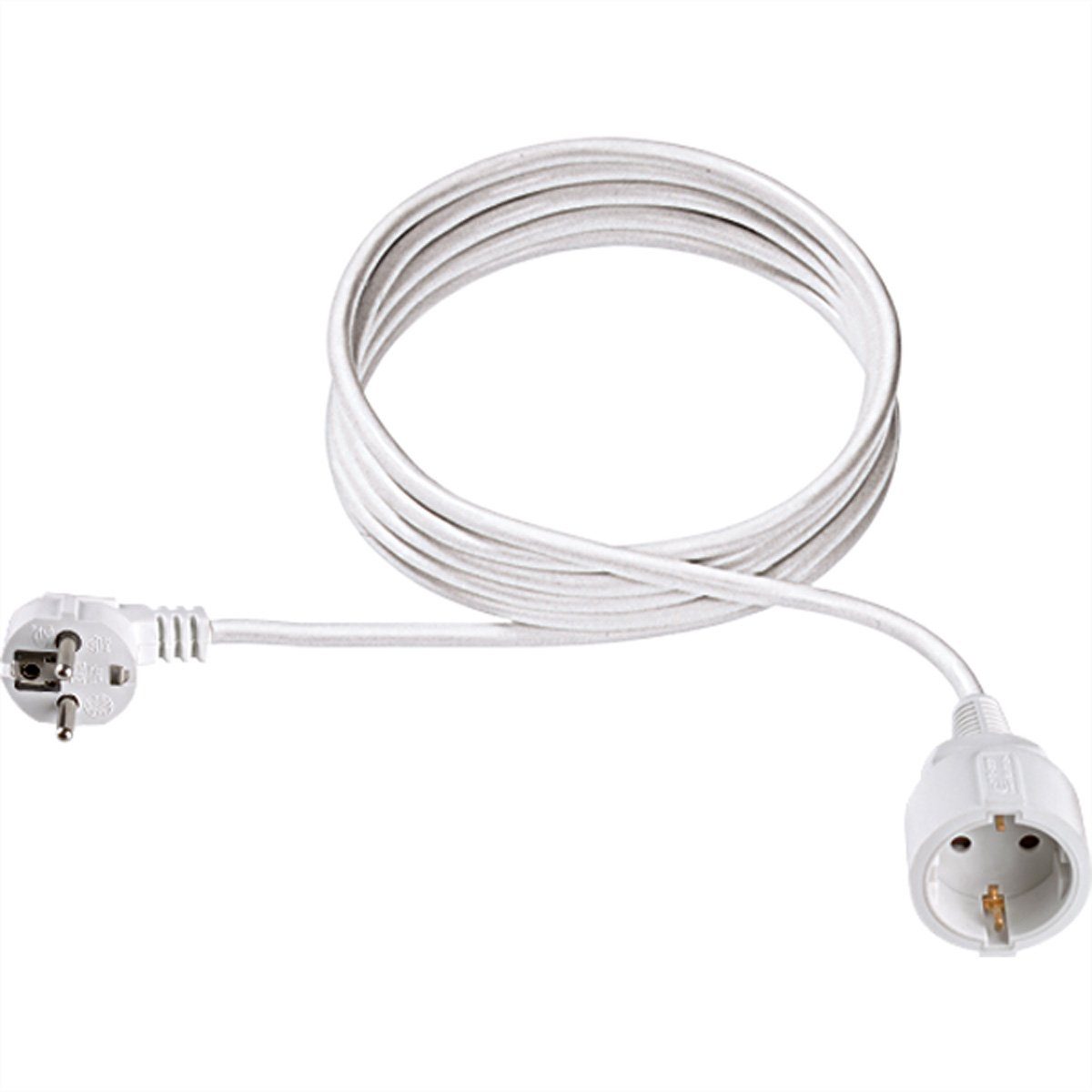 Bachmann Schutzkontakt-Verlängerungskabel, 230VAC Stromkabel, Schutzkontakt, CEE 7/7, Typ-E/F Männlich (Stecker), Schutzkontakt, CEE 7/3, Typ-F Weiblich (Buchse) (500.0 cm), neutral verpackt