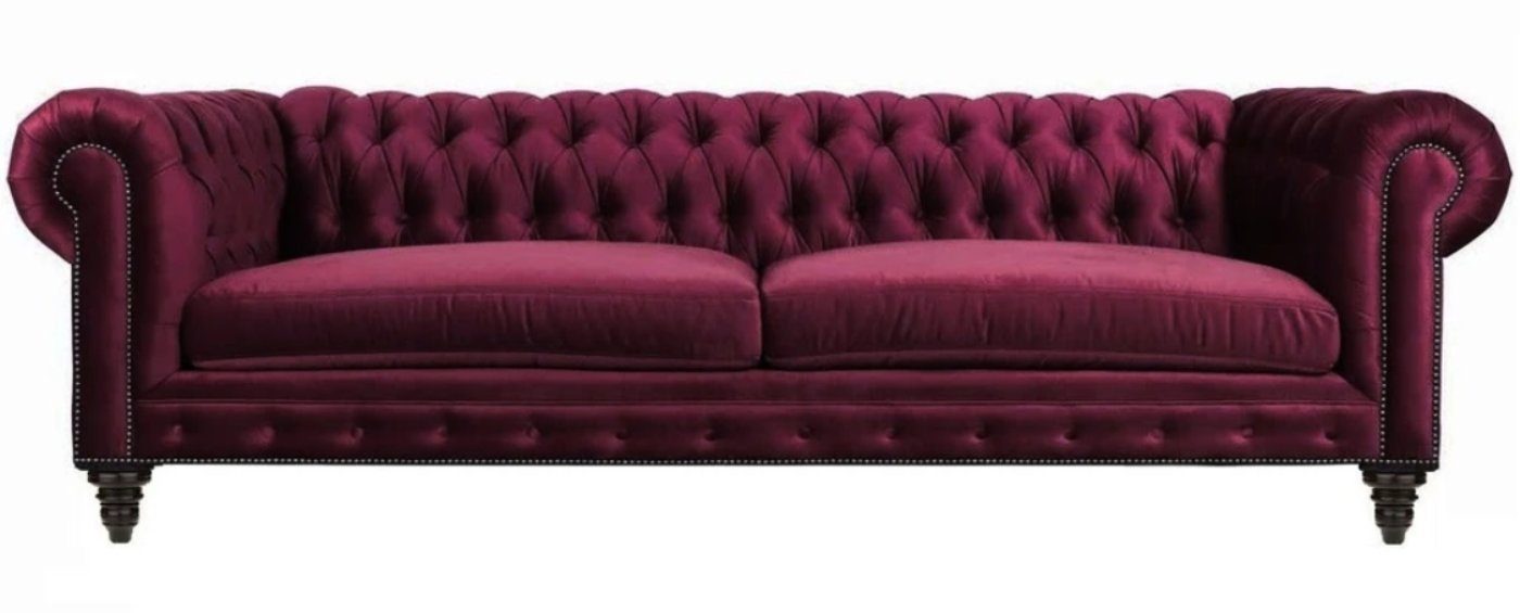 3-Sitzer Chesterfield-Sofa Neu, Dreisitzer Burgunder Stil Made Chesterfield in Europe JVmoebel Moderner Couch