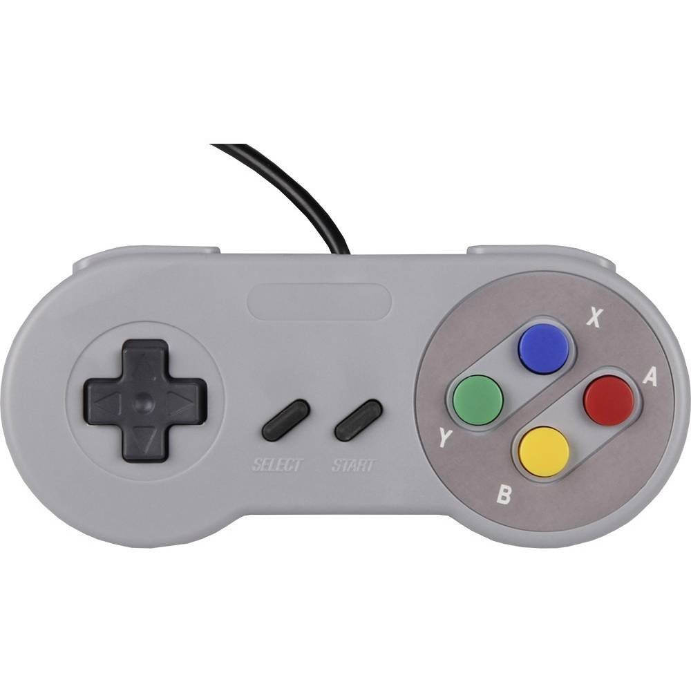 Joy-it USB Gamepad im Retro Super Nintendo Design Controller, Tasten: ein  Steuerkreuz, ein Start sowie Select-Knopf, 6 Feuerknöpfe