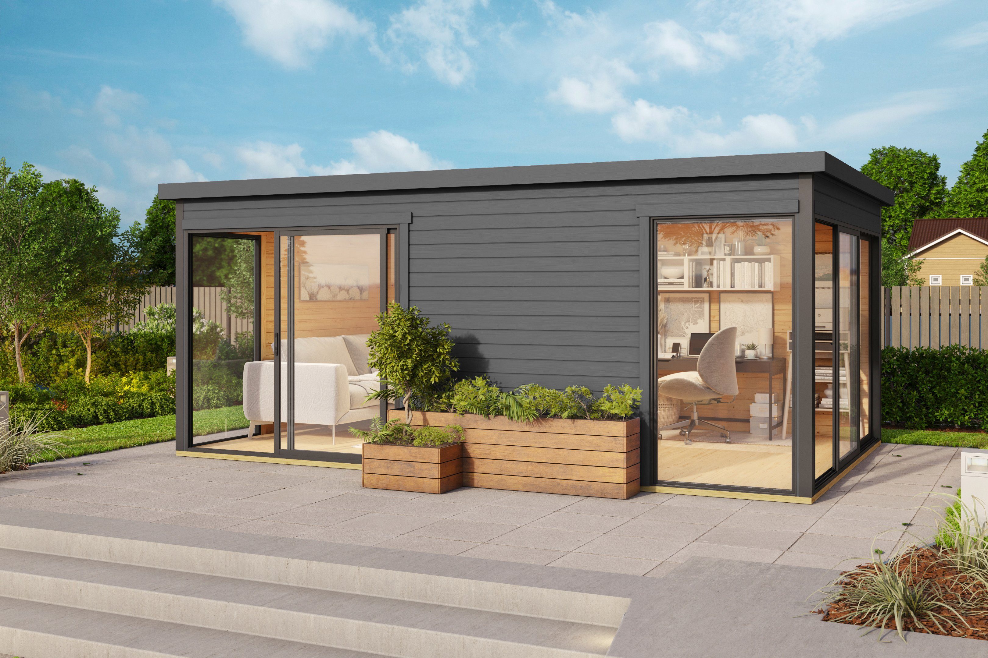 LASITA MAJA Gartenhaus DOMEO 3, BxT: 528,4x341,5 cm, (Set), 2-Raum