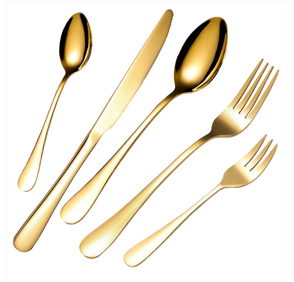 KingLux Besteck-Set 60teiliges 12 Personen Edelstahl Besteckset Essbesteck Set (60-tlg), 12 Personen, Edelstahl