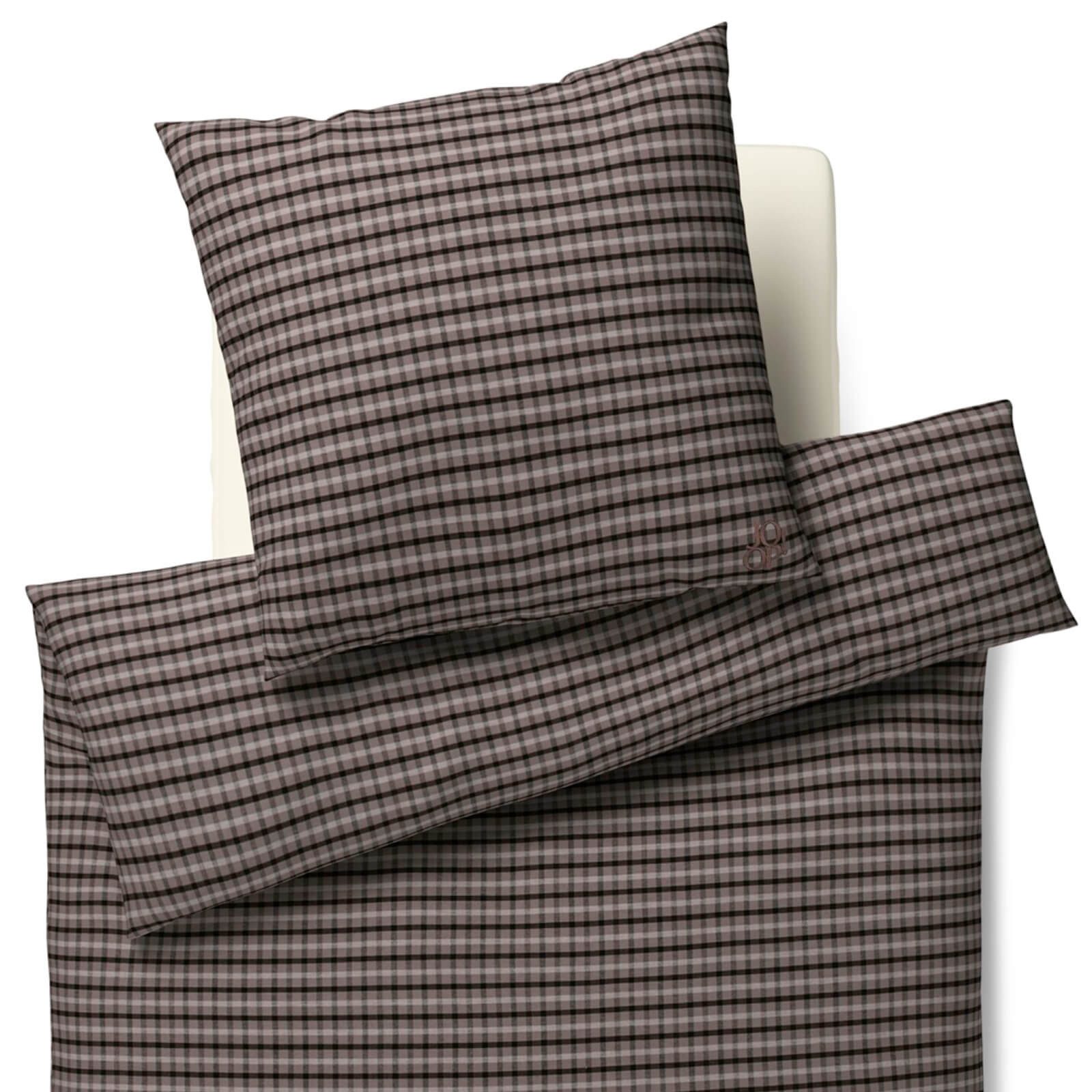 JOOP! Bettwäsche Soft Mesh 45005 77 Mocca, Flanell, 2 teilig, Karo, Streifen