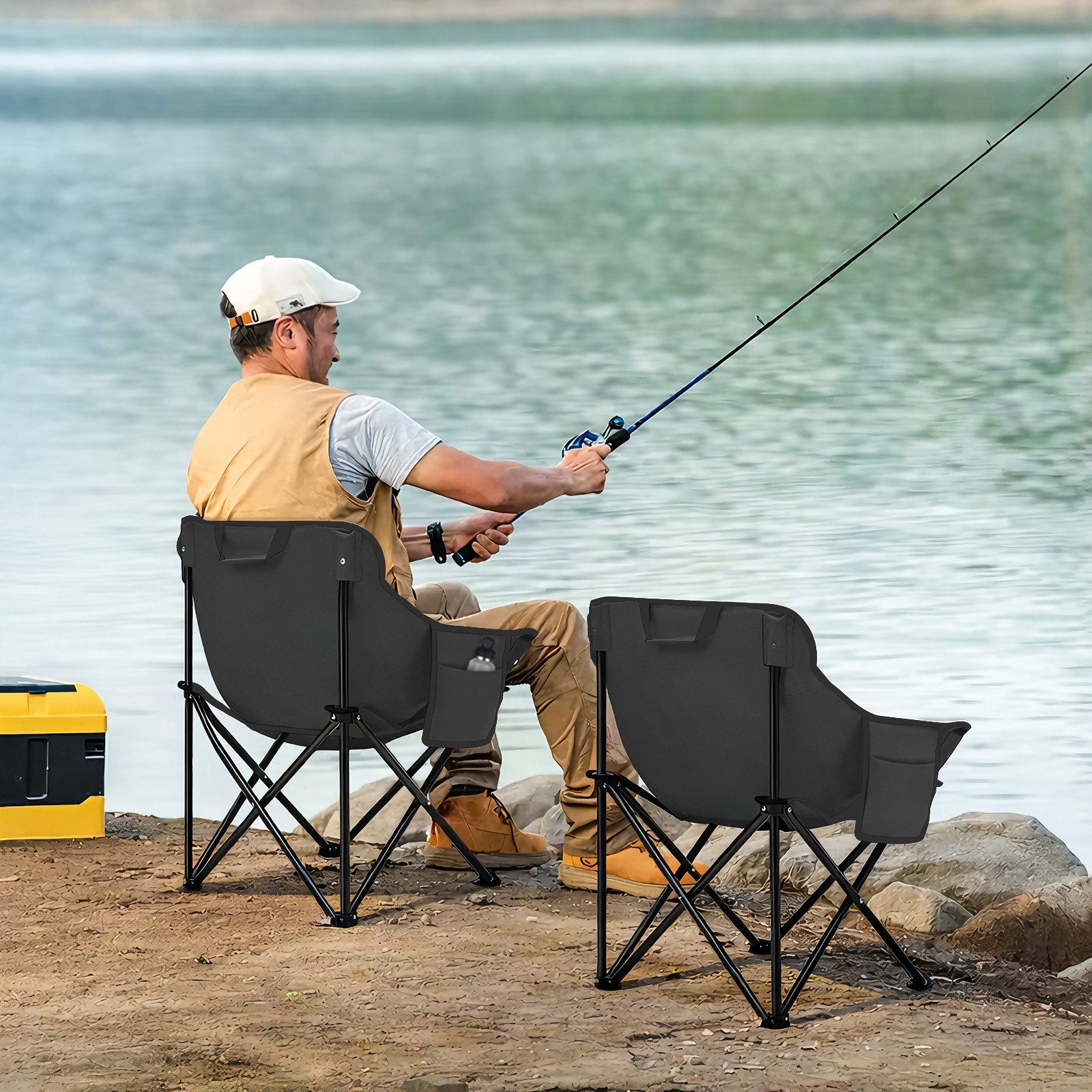 SUNULA Campingstuhl Campingstuhl Faltbar Angelstuhl Klappsessel mit Tragetasche für Garten (1 St), Klappstuhl Gartenstuhl bis zu 100 kg