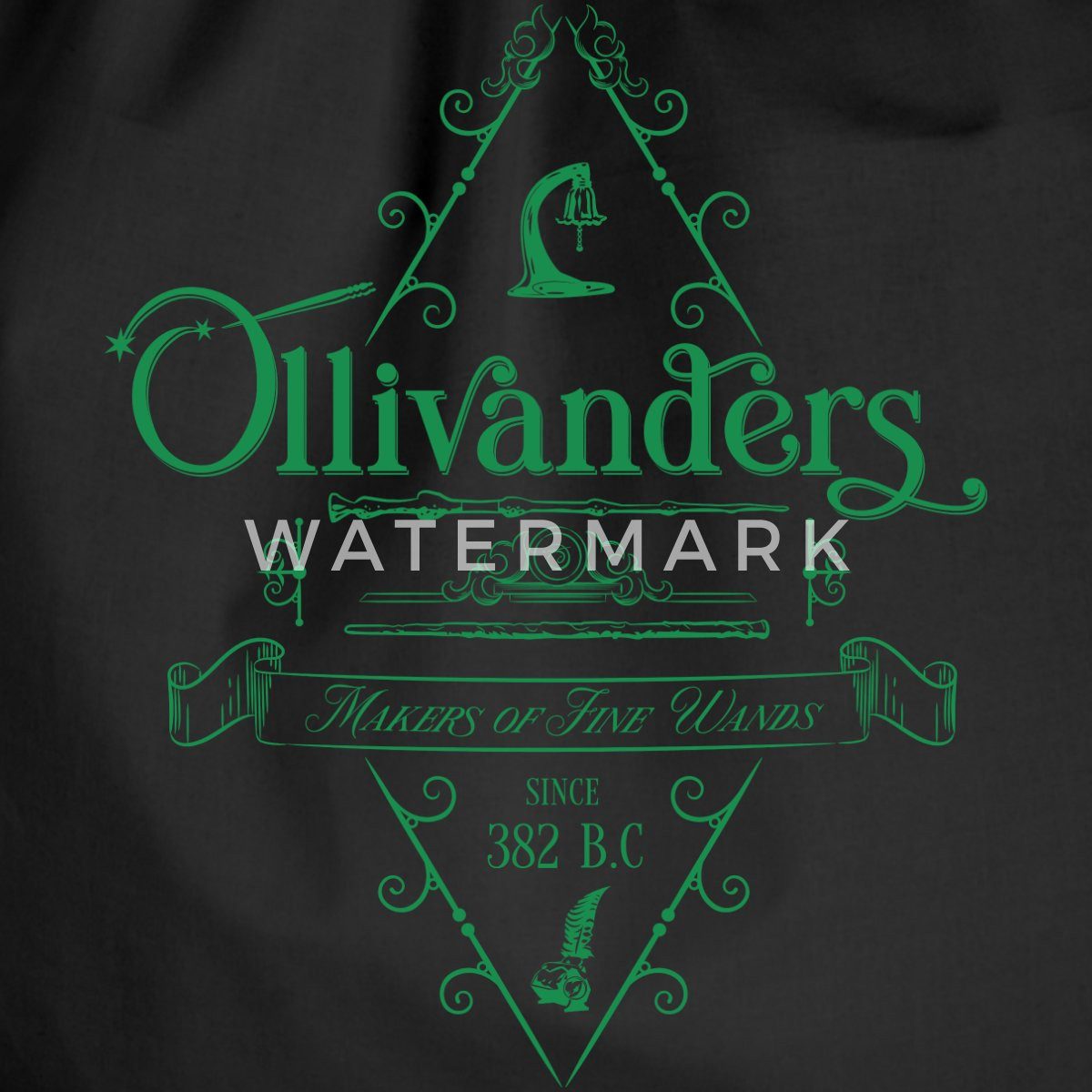 Spreadshirt Turnbeutel Harry Potter Ollivanders Geschäft Grünes Logo Turnbeutel (1-tlg)