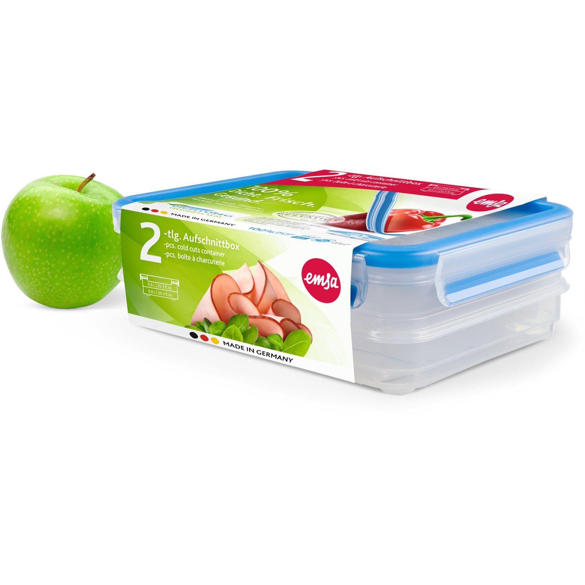 Emsa Lunchbox Emsa CLIP & CLOSE Aufschnittbox-System 0,6 Liter