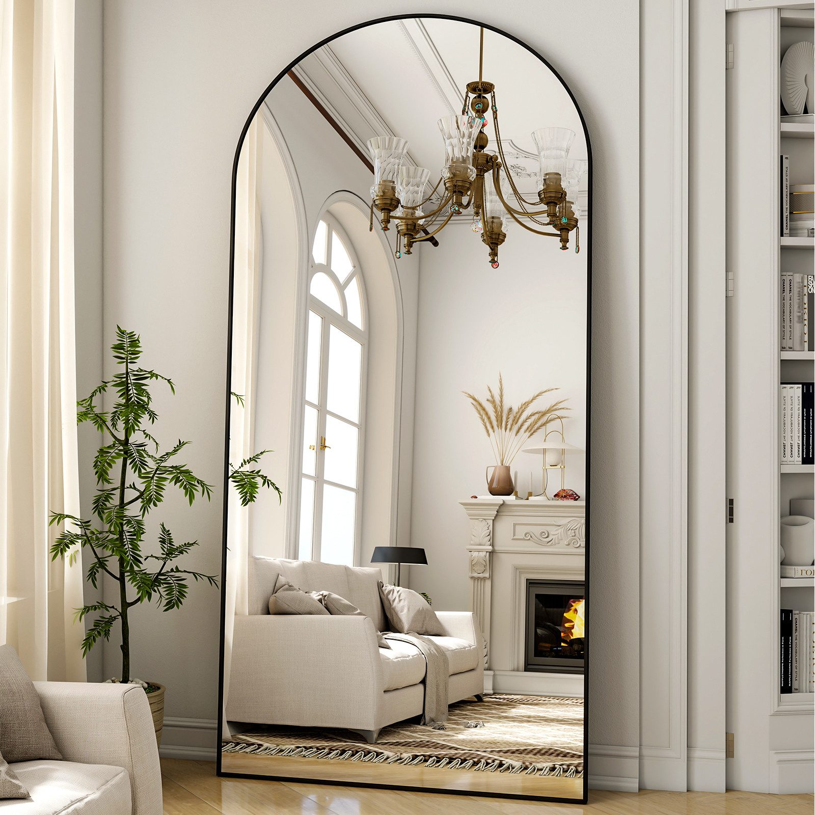 Koonmi Ganzkörperspiegel Großer Standspiegel mit Metallrahmen und verstärkt günstig online kaufen