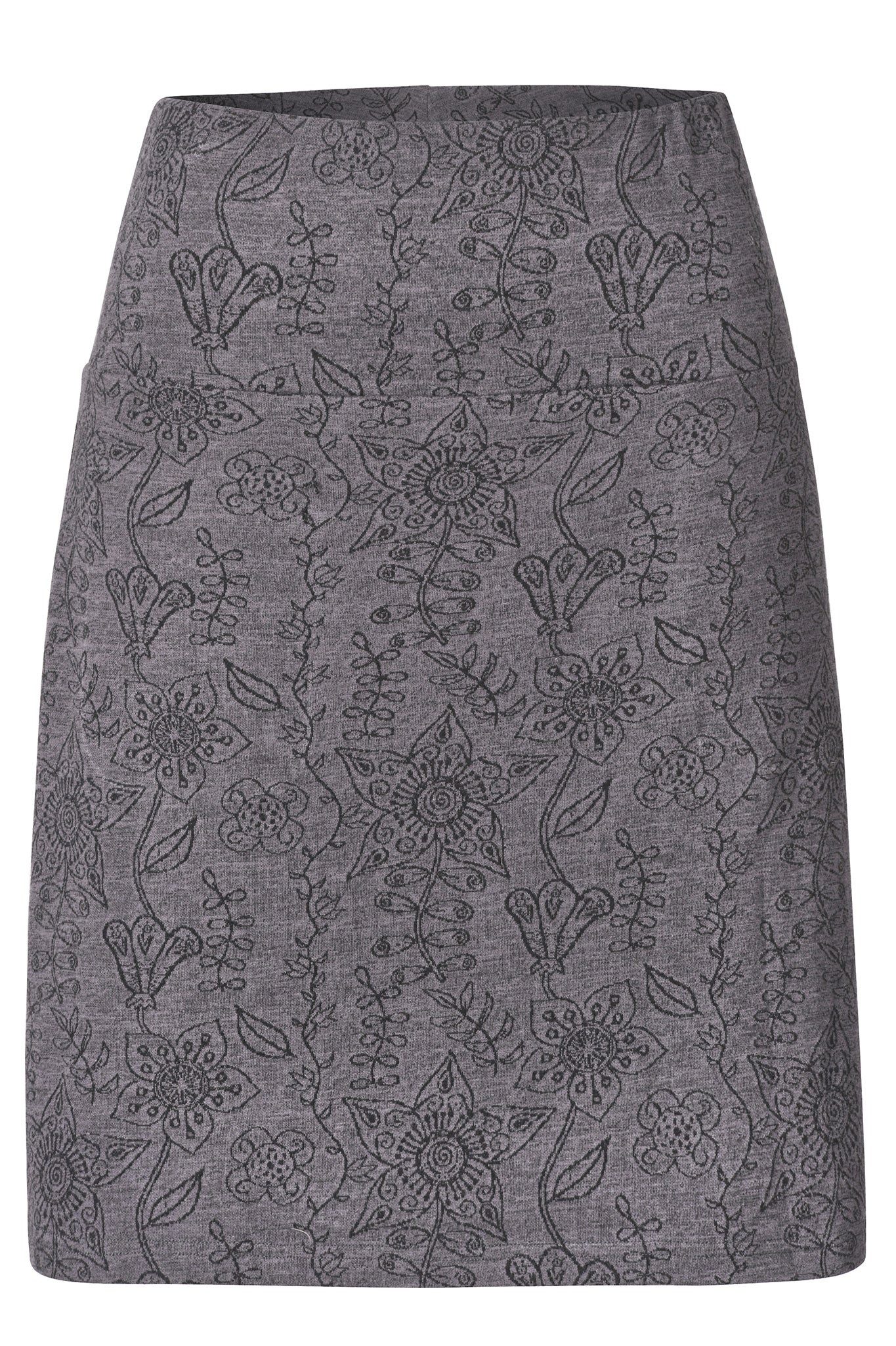 Jerseyrock Kurzer Rock Damen mit feinem Jacquard-Muster aus Bio-Baumwolle