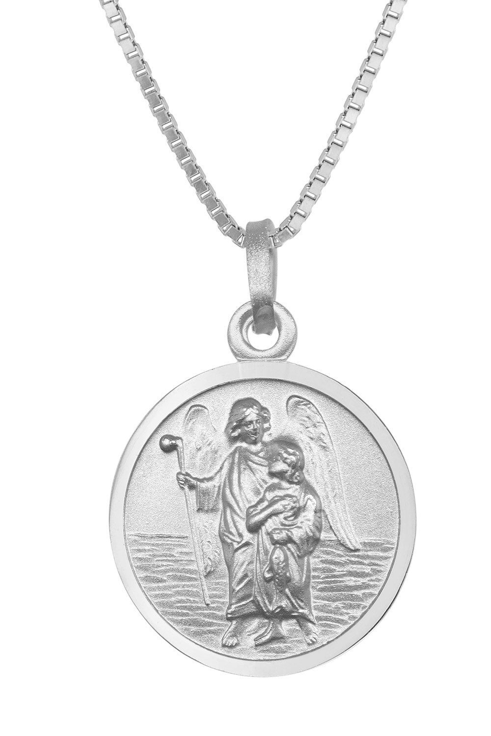 Kette mit Anhänger mit Erzengel Raphael Anhänger Ø 16 mm 925 Silber