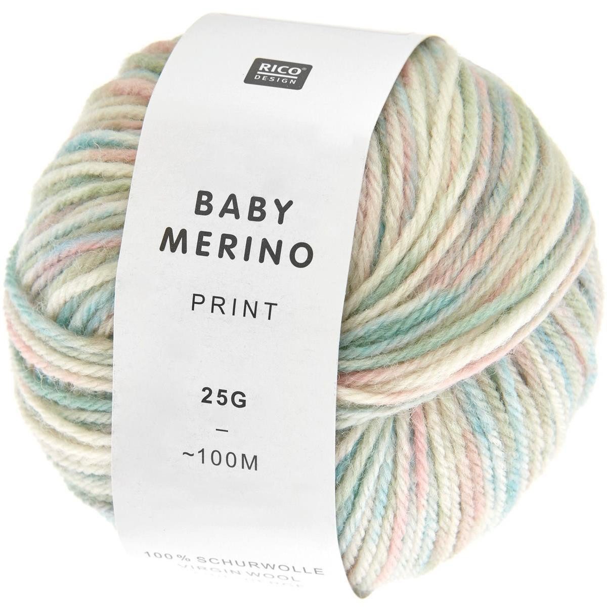 rico Baby Merino Print Häkelwolle, 100 m