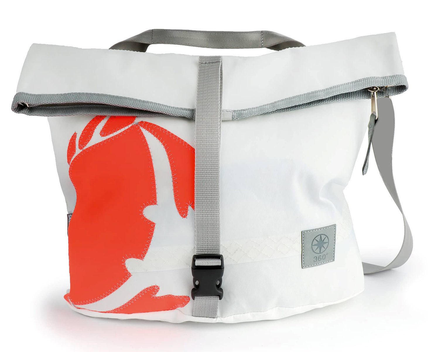 360Grad Strandtasche Einkaufstasche Strandtasche Tender City Weiss Neon Orange Krabbe, rec