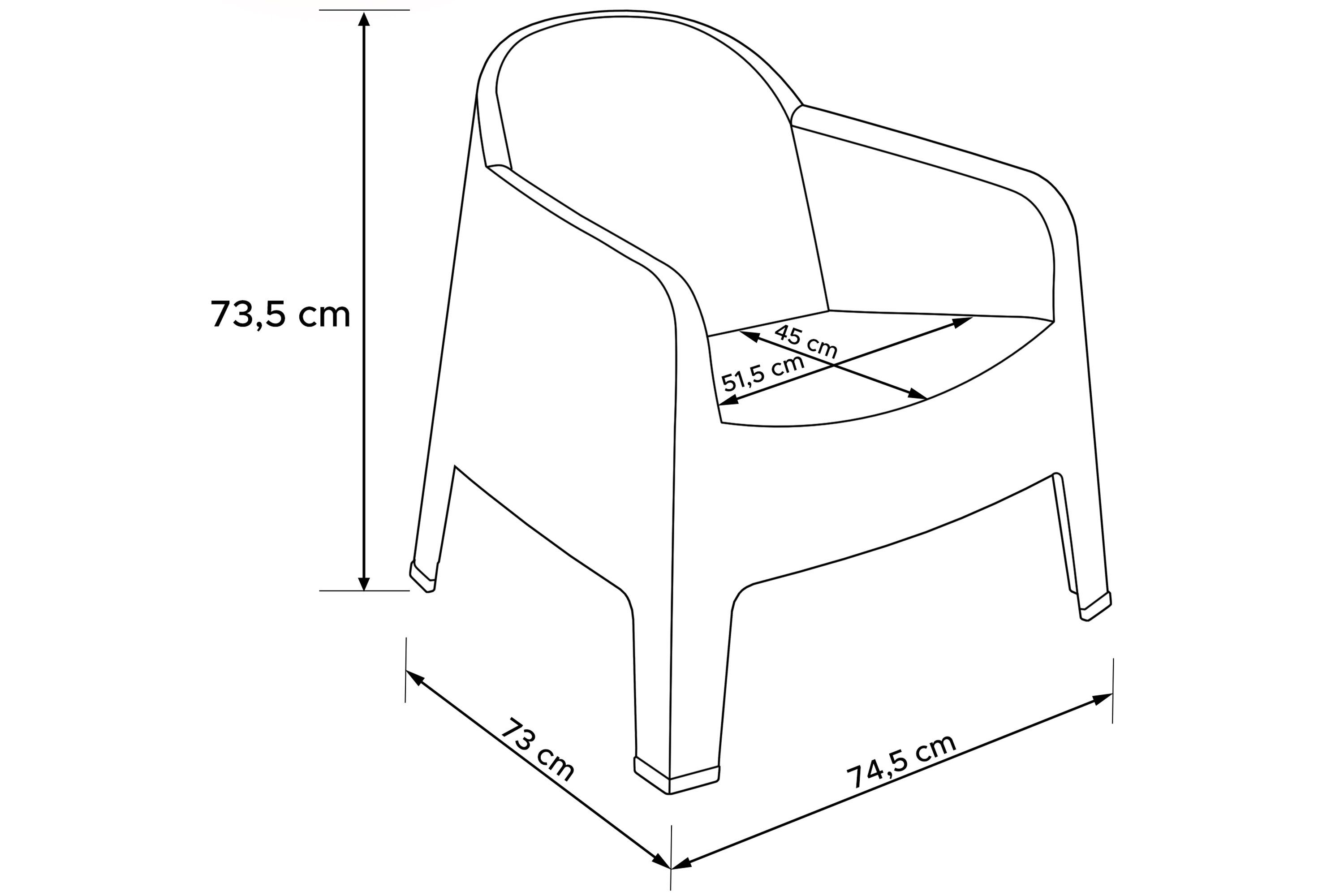 KONSIMO® Gartensessel MALUS Relaxsessel, wetterfest Gartenmöbel, hergestellt in der EU, Bequemer Outdoor-Balkonsessel, UV-beständig, Kunststoffsesel
