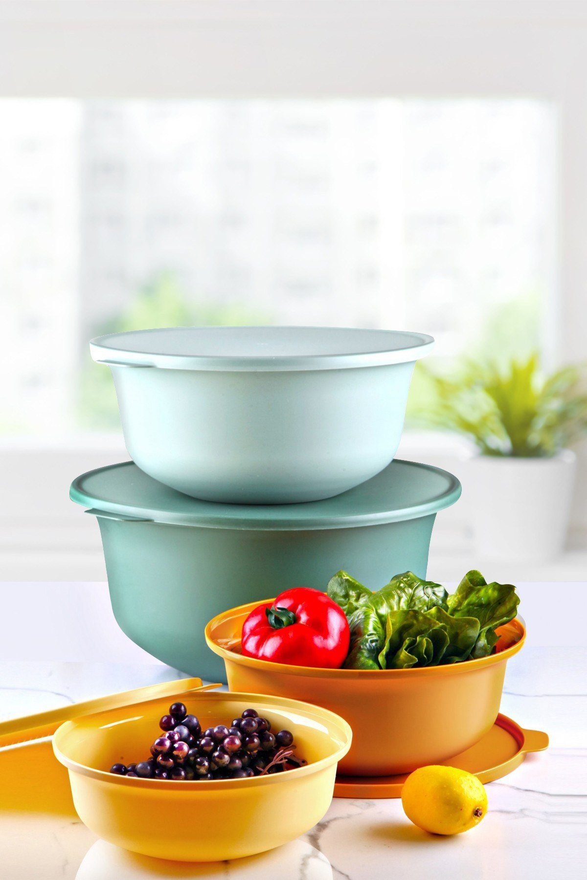 Hermia Concept Vorratsdose 100% PLASTIC, 28 x 28 x 12,5 cm / 4000 ml (1 Piece) V8836, (4-tlg)