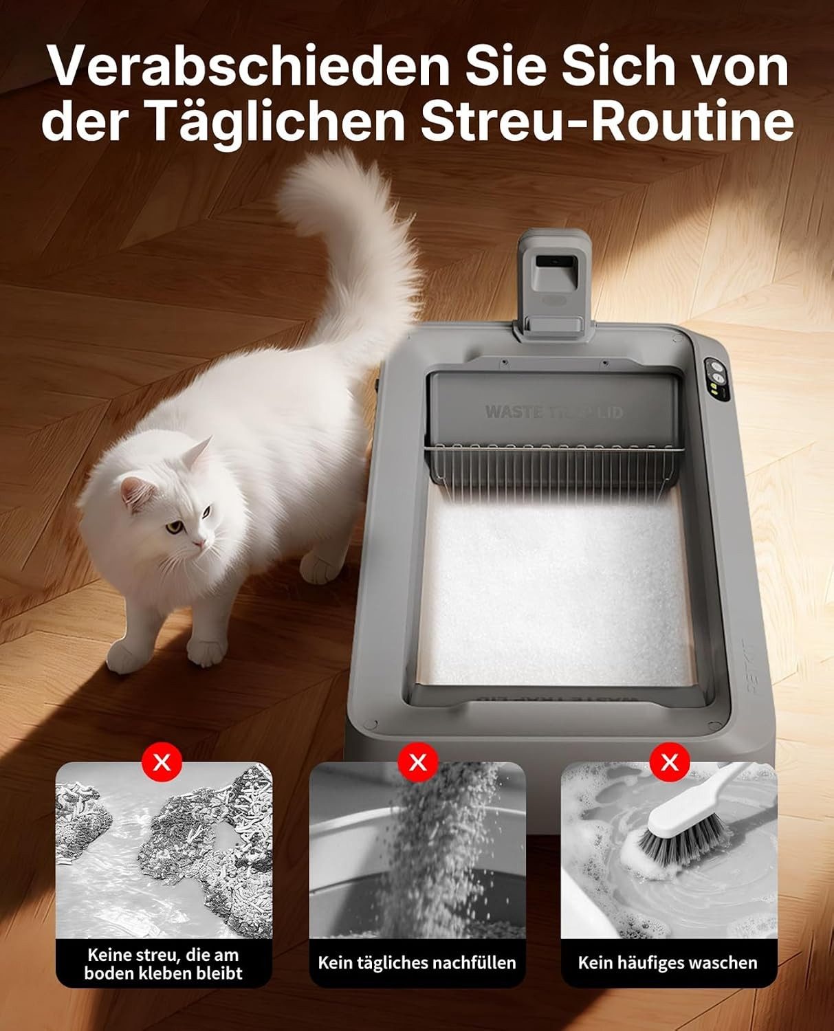 PETKIT Katzenstreu PETKIT Crystal Litter -4bags Exclusive for PUROBOT CRYSTAL DUO (Ersatzset, 4 Beutel), staubarm, geruchskontrollierend, saugstark, Einweg‑Schale