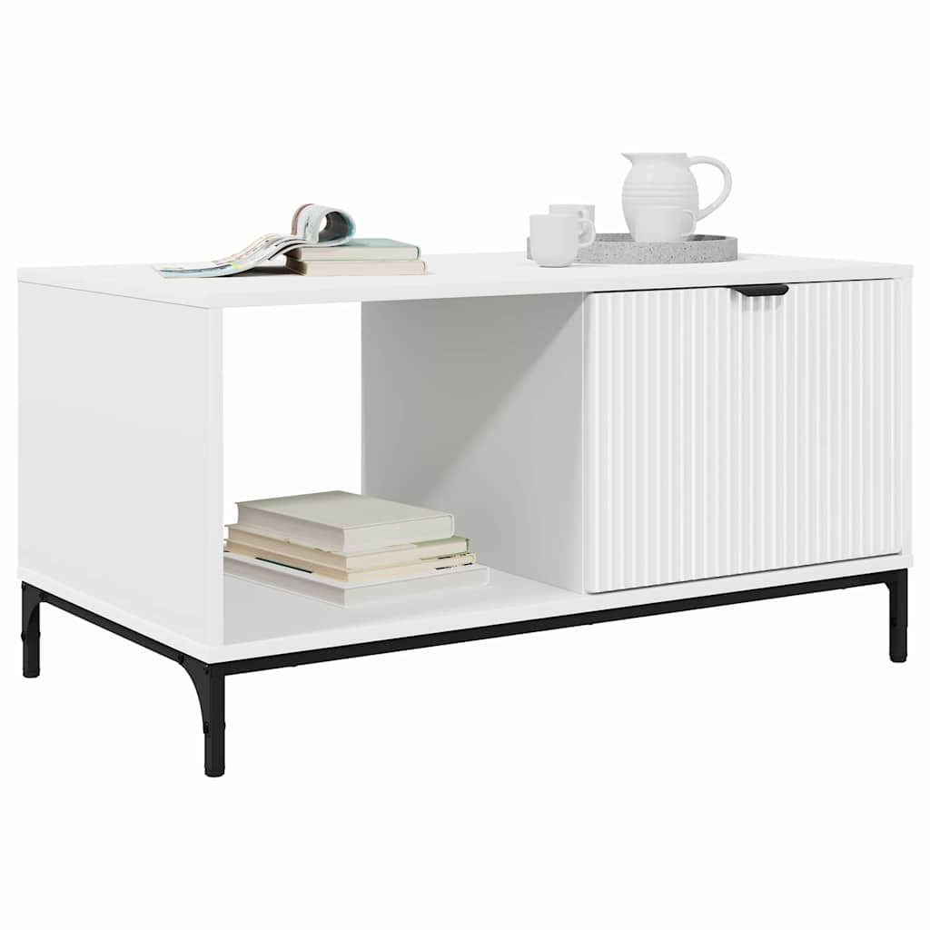vidaXL Couchtisch Couchtisch Weiß 90 x 49 x 46 cm Holzwerkstoff (1-St)